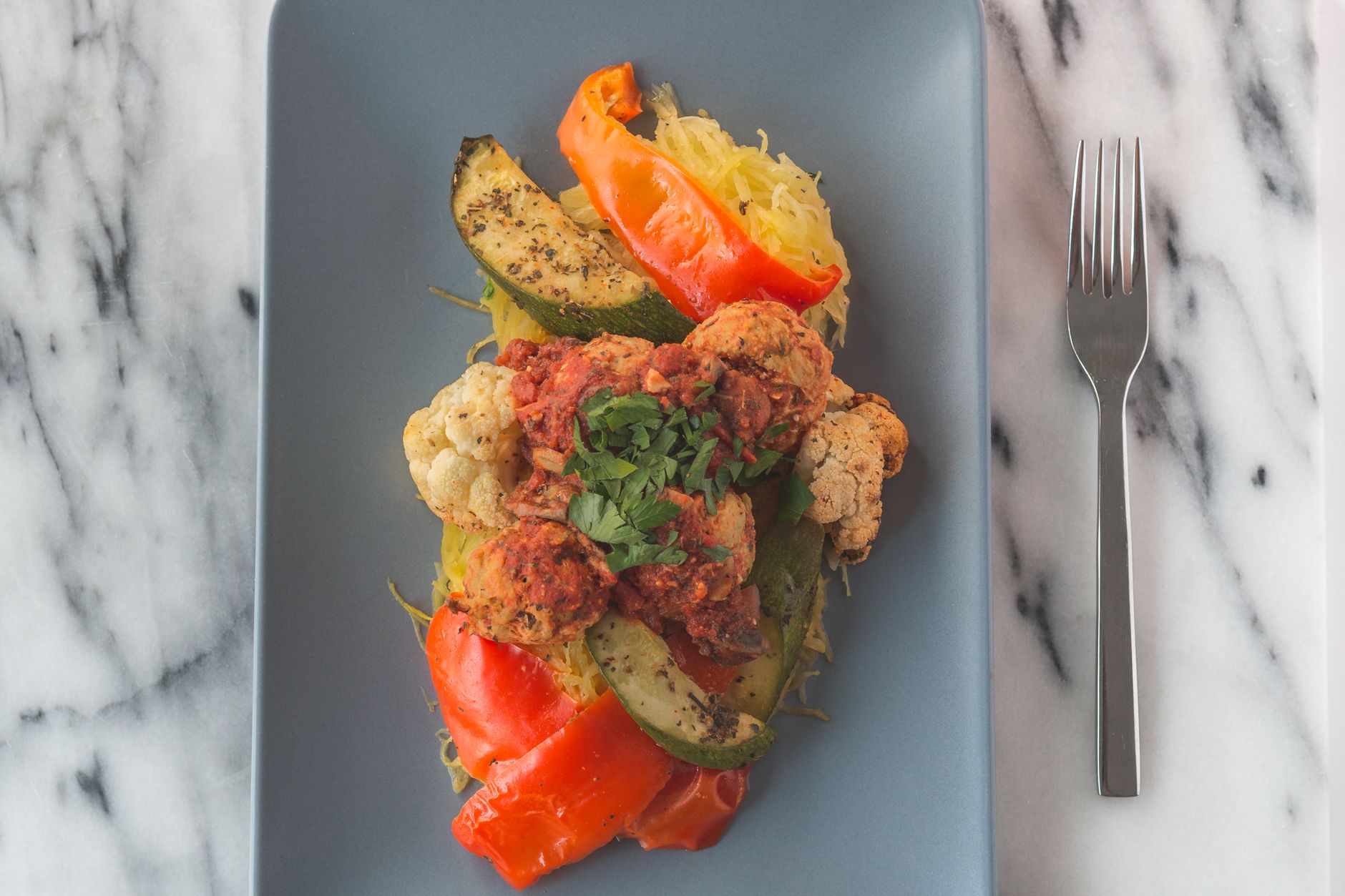 Vegetable Medley with Meatballs and Cheese