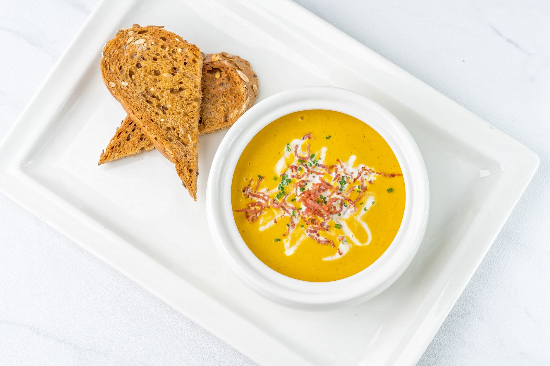 Vegetable Soup with Bacon and Sour Cream
