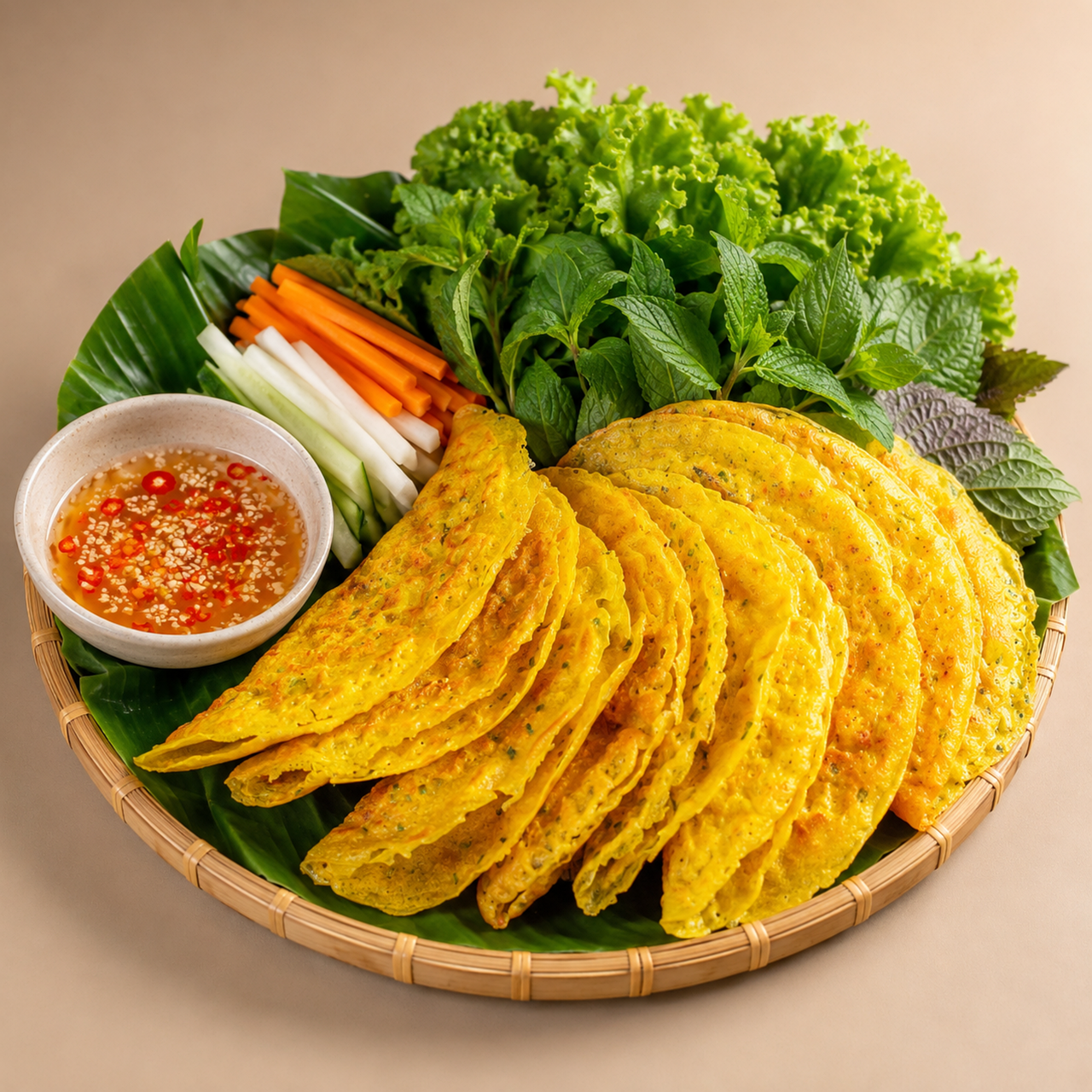 Vietnamese Rice Paper Rolls with Crispy Pancakes