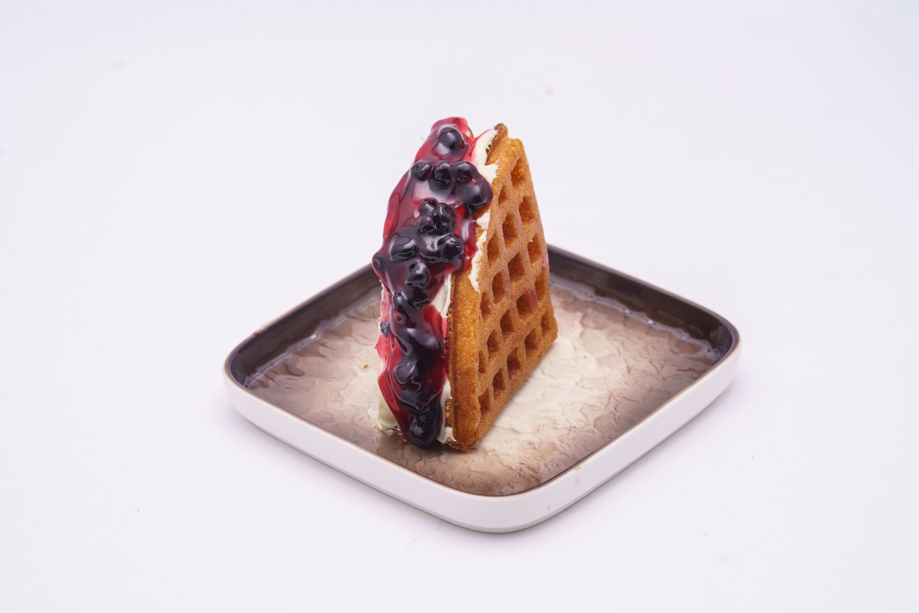 Waffle with Berries and Whipped Cream