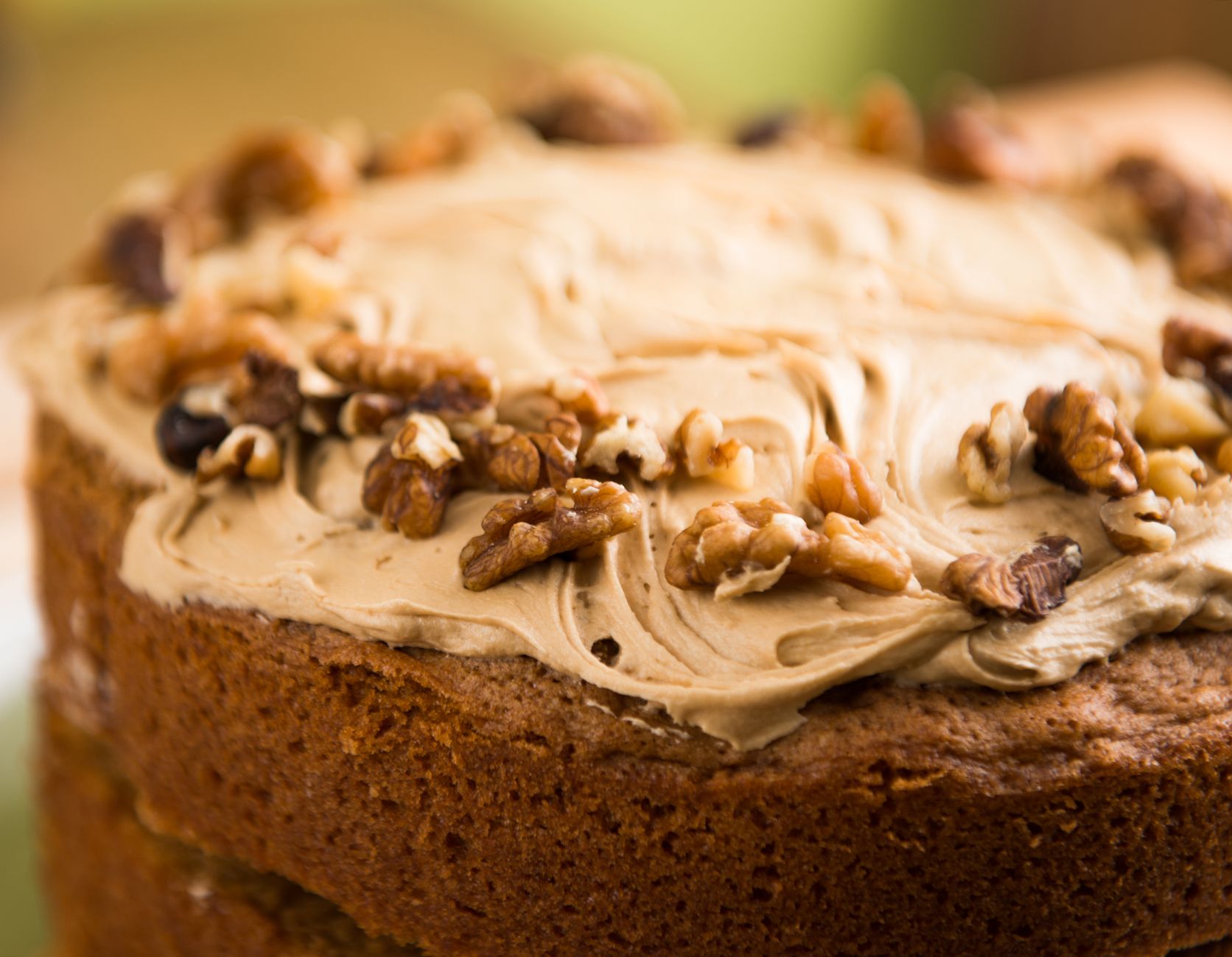 Walnut Cake with Peanut Butter Frosting