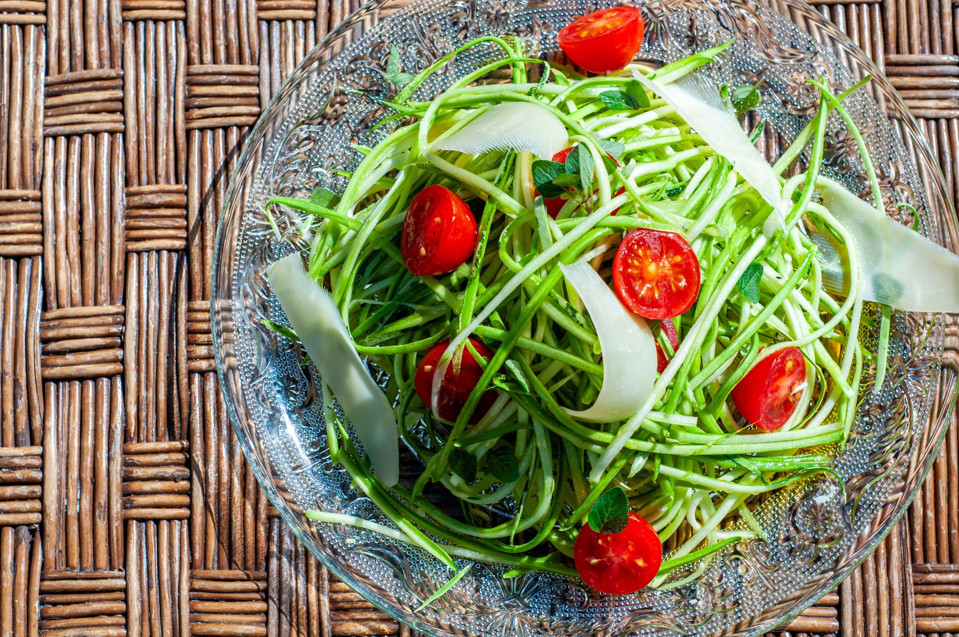 Zucchini Noodle Salad with Cherry Tomatoes