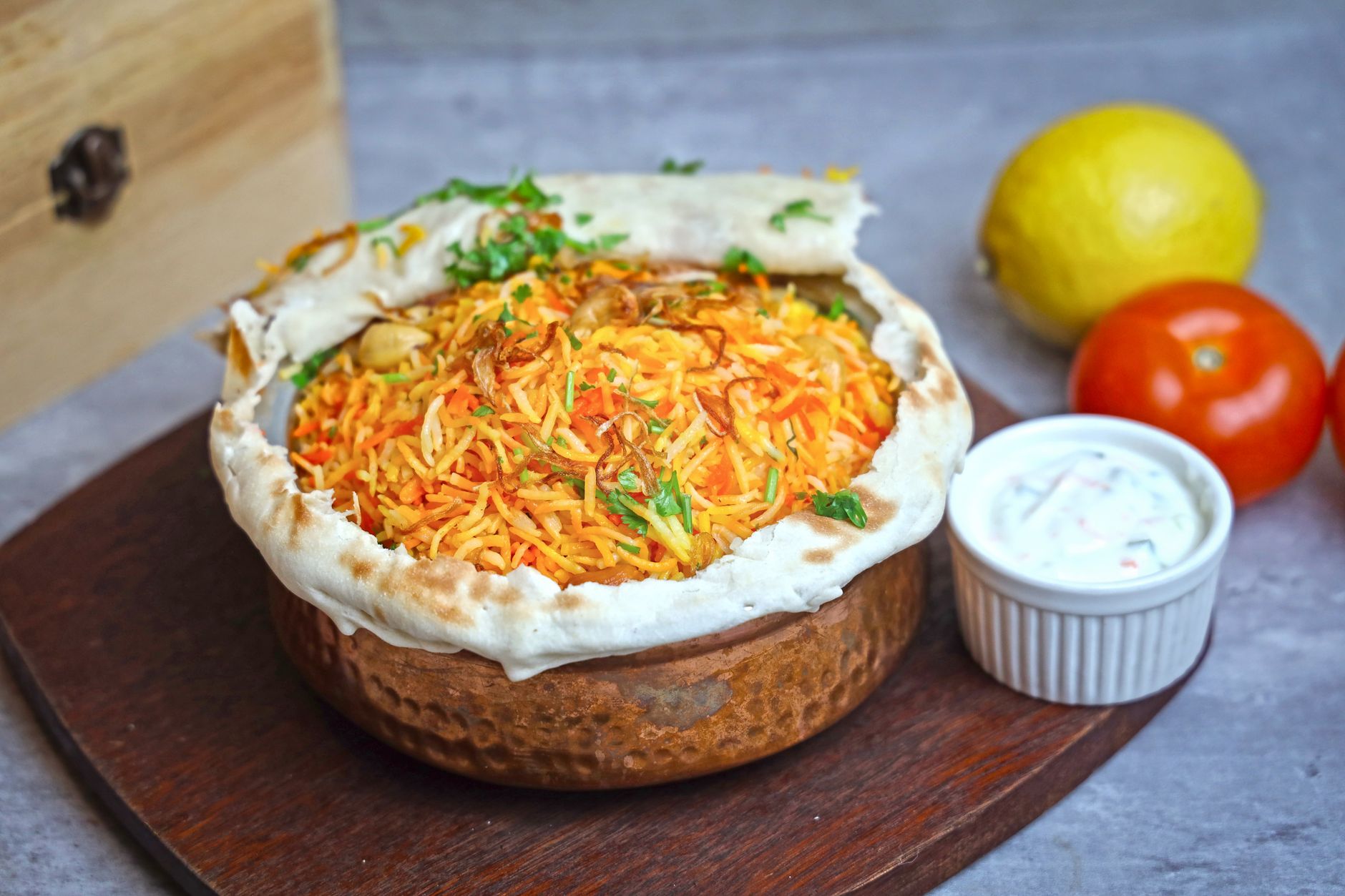 20-Min Biryani Rice with Spiced Lamb & Raita