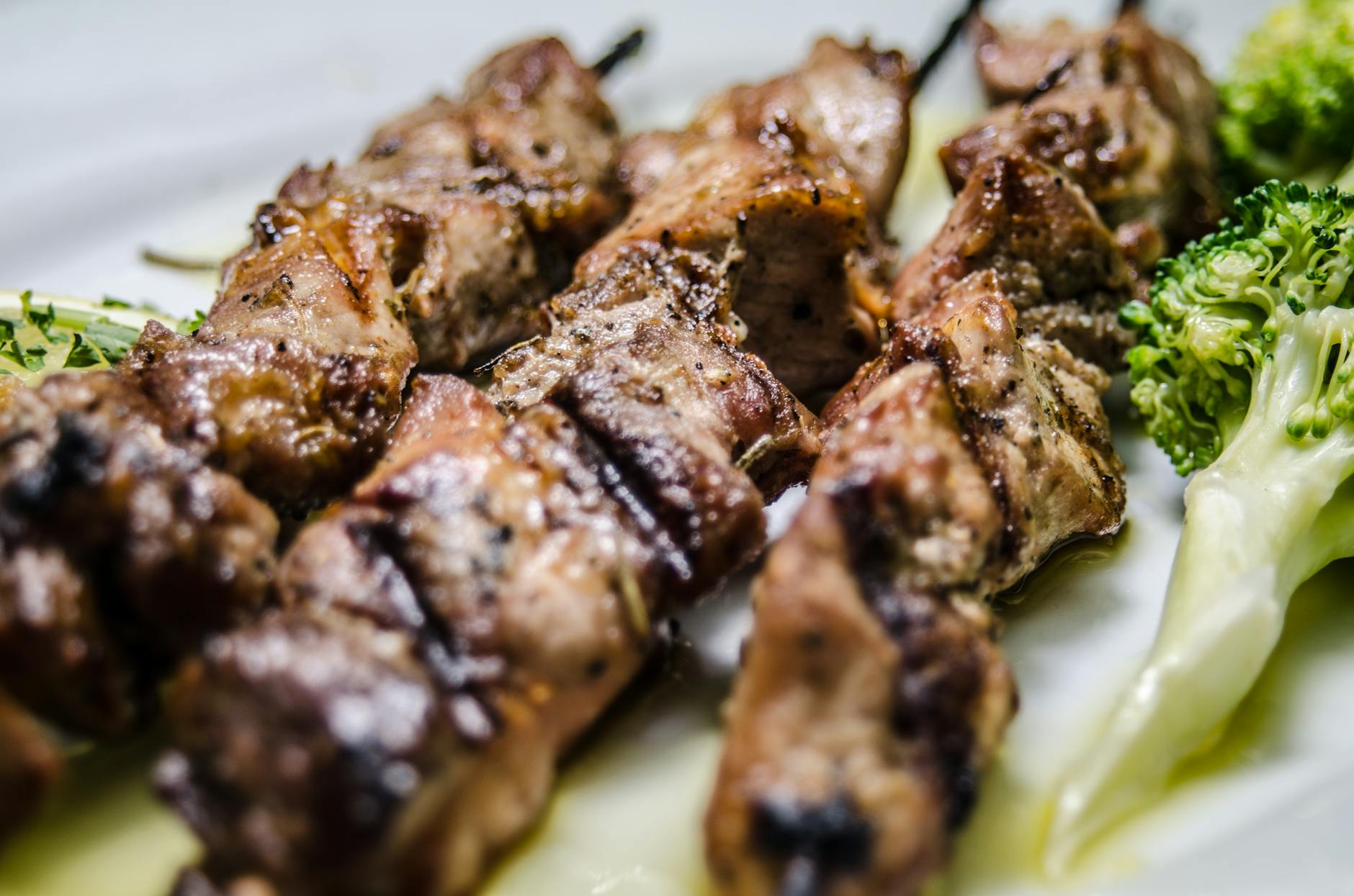 Aleppo Spiced Lamb Kebab with Broccoli
