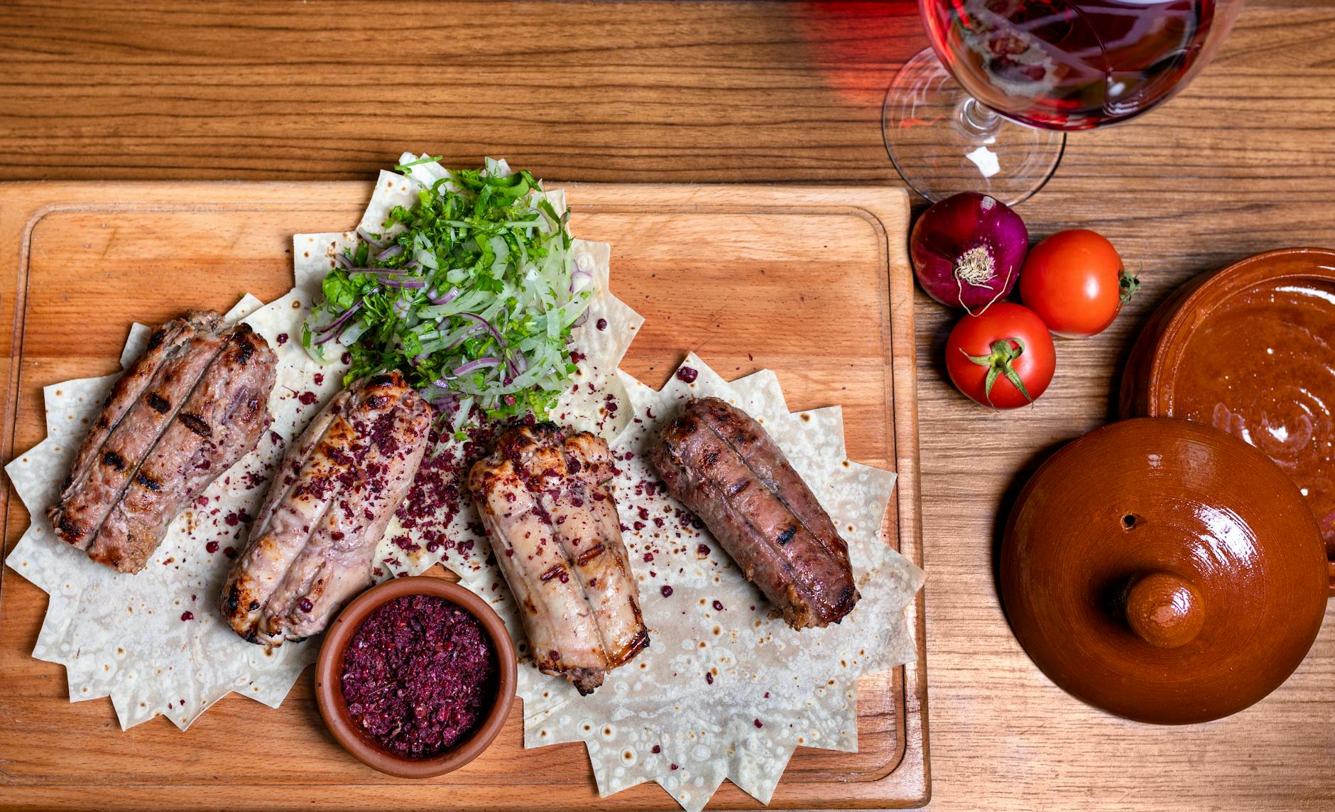 Aleppo Lamb Kebab with Sumac & Herb Salad