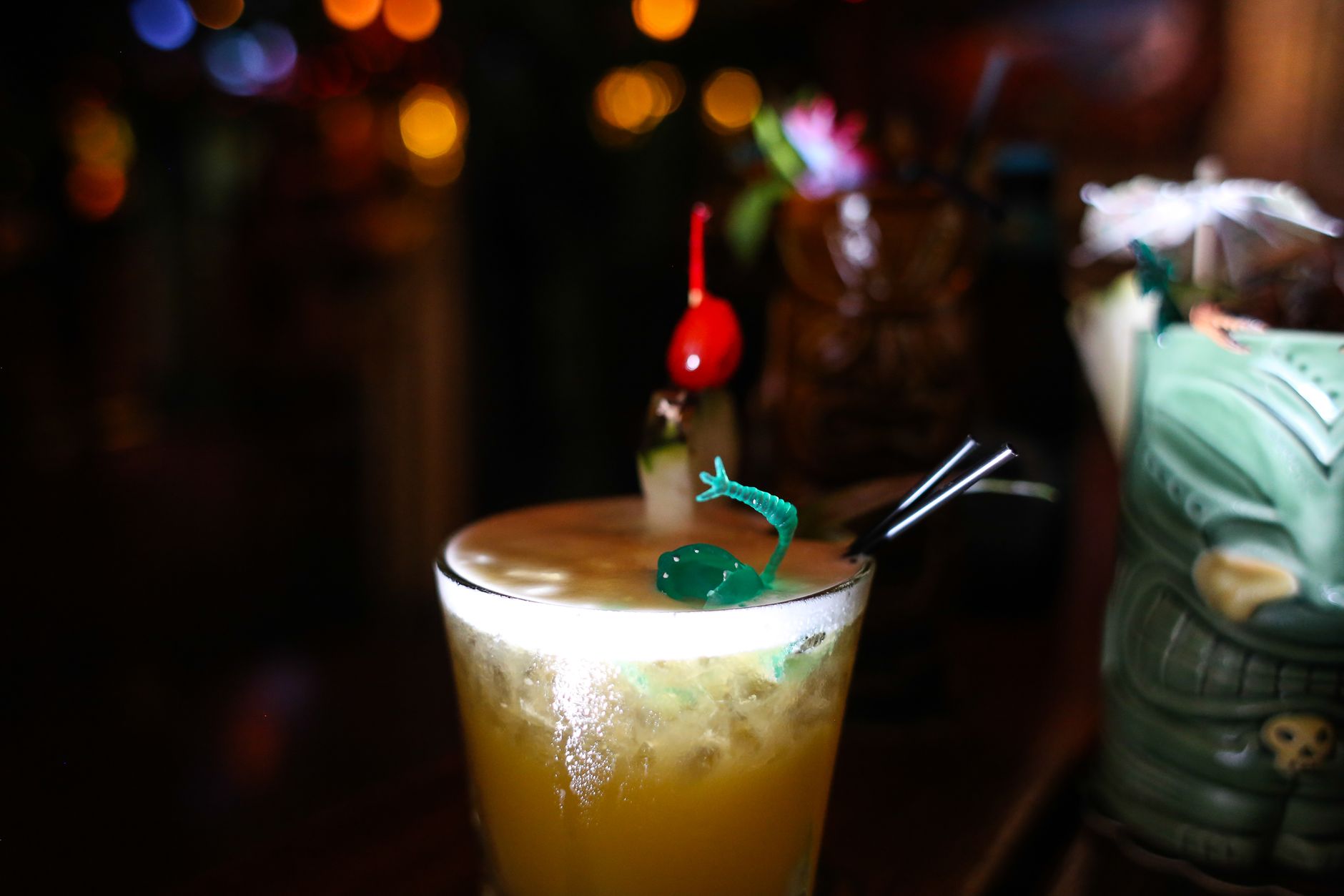 Amaretto Sour with Foam & Cherry
