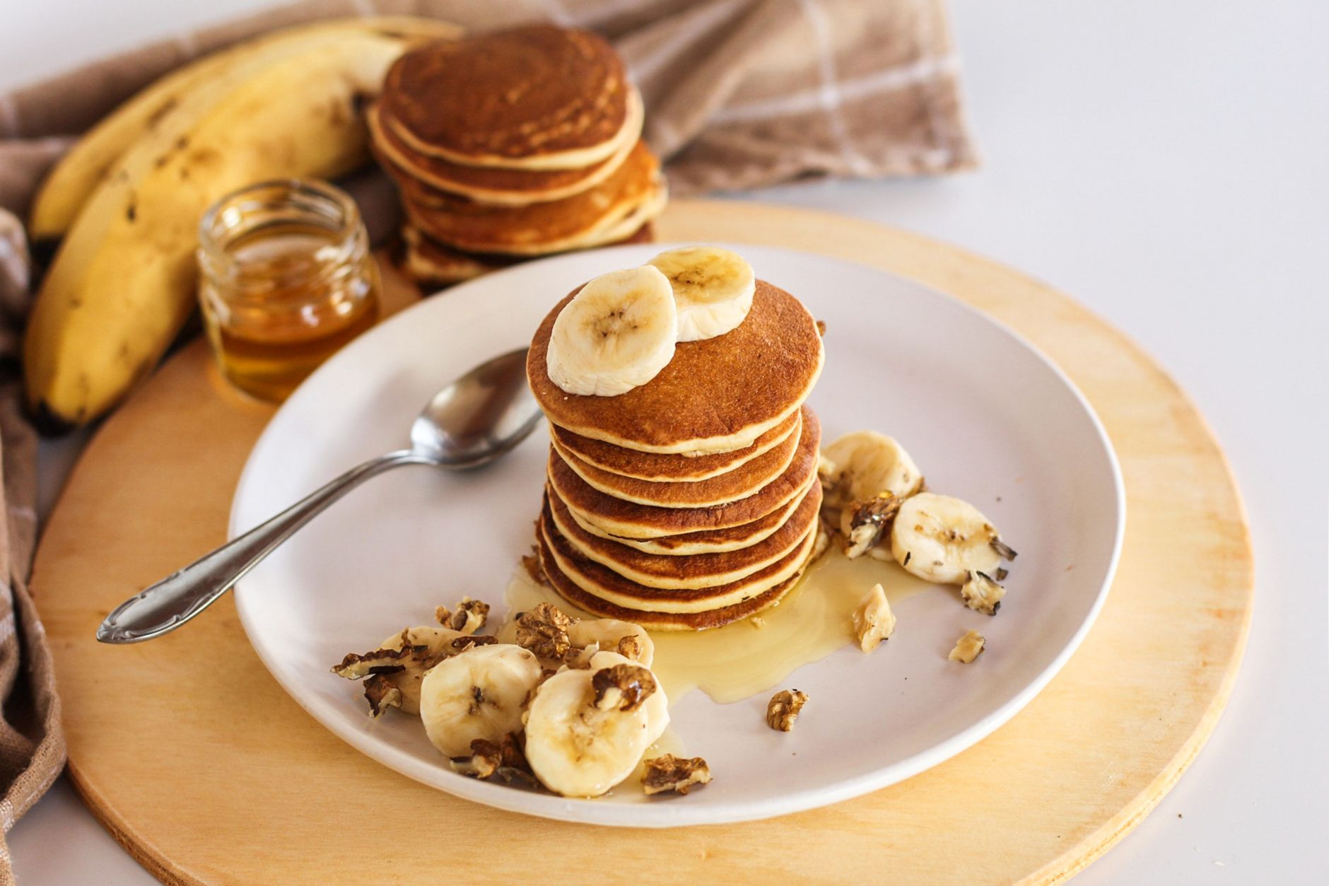 Banana Walnut Pancakes