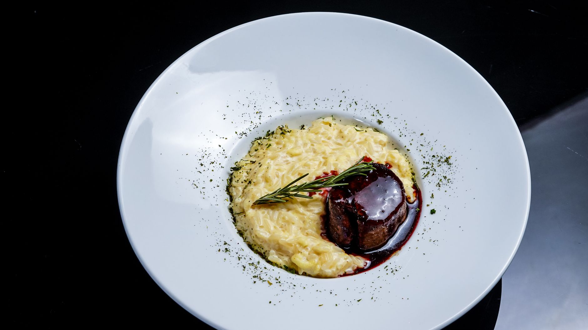 Barolo Risotto with Braised Beef