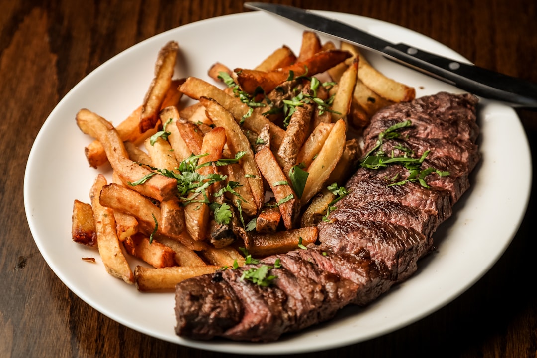 Pan-Seared Bavette with Shallot Butter & Fries