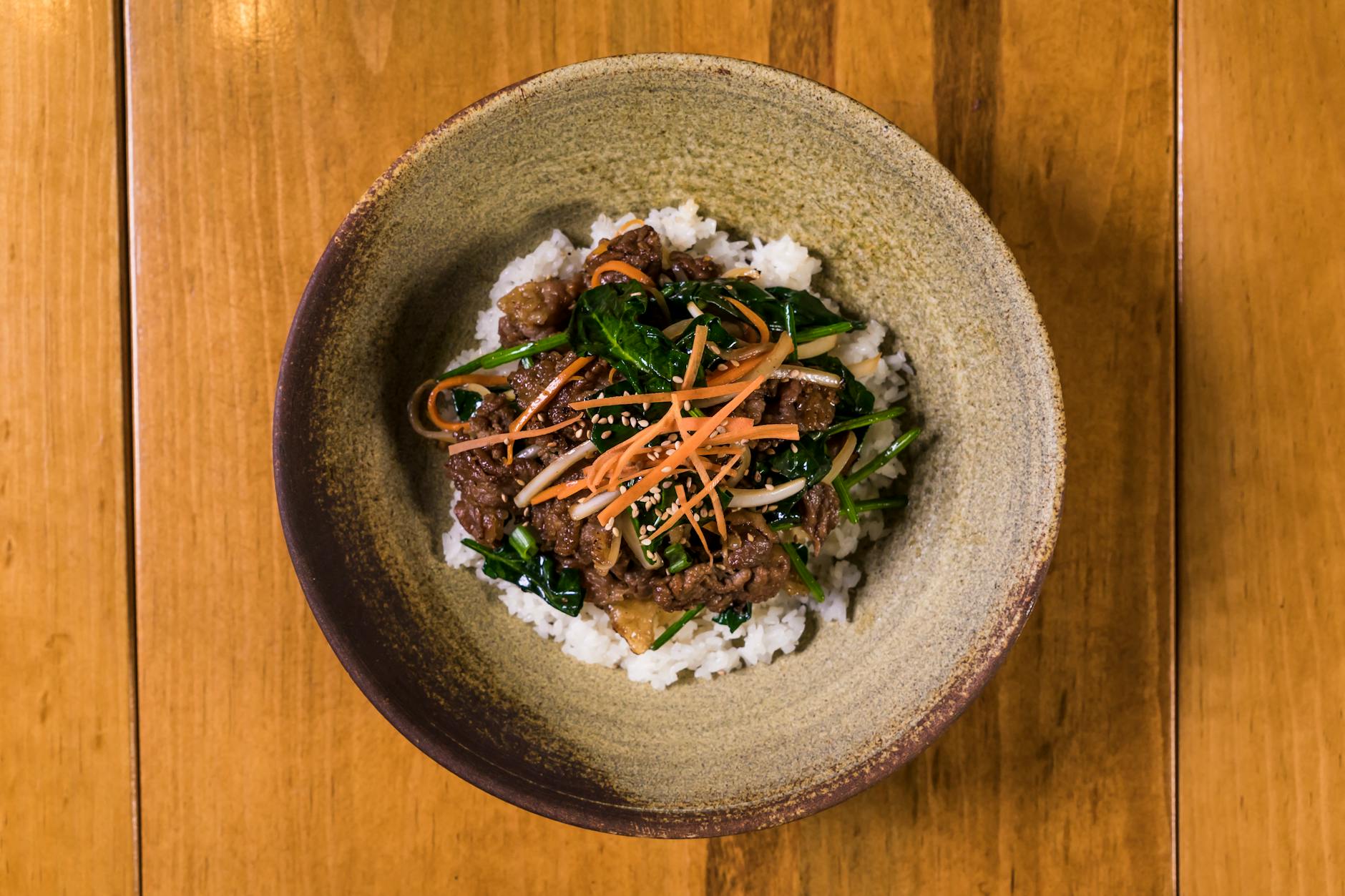 20-Min Beef Bibimbap with Crispy Egg