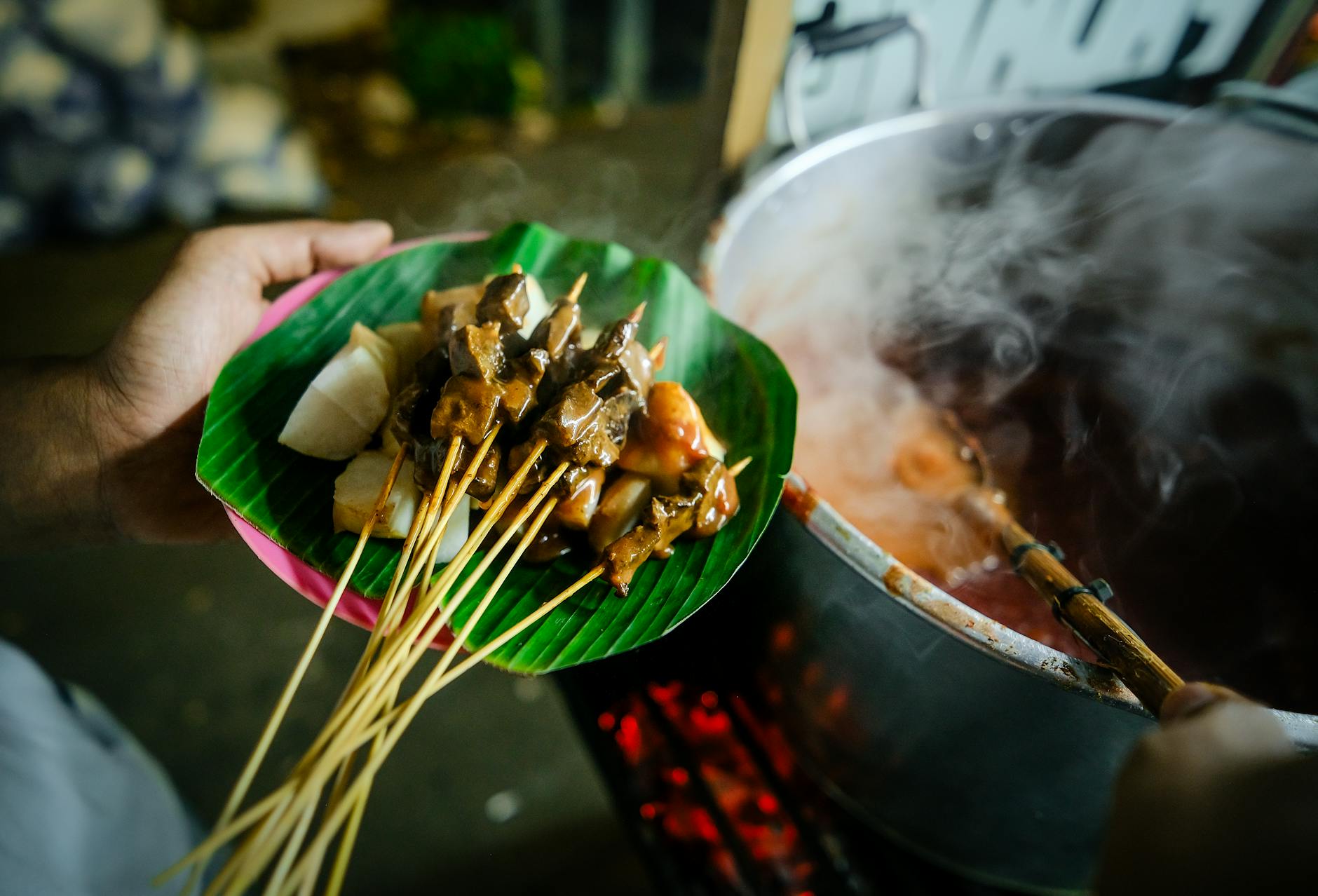 25-Min Beef Satay with Peanut Sauce & Ketupat