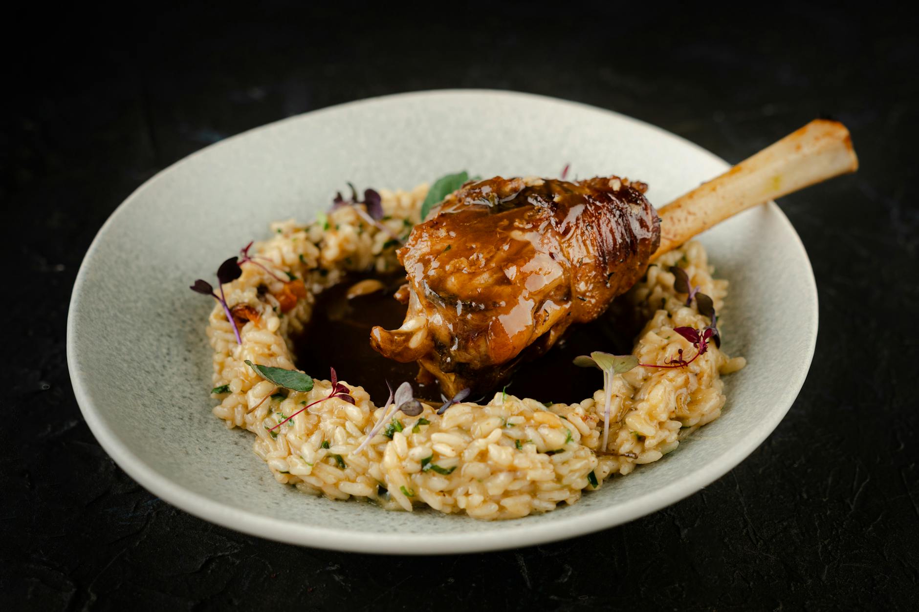 30-Min Braised Beef Shank & Risotto