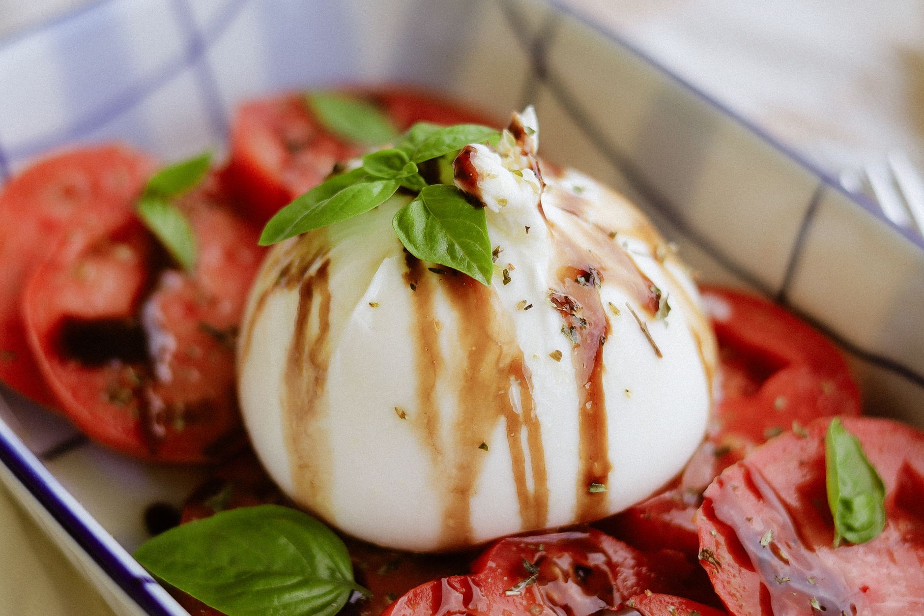 Burrata Caprese with Basil Oil