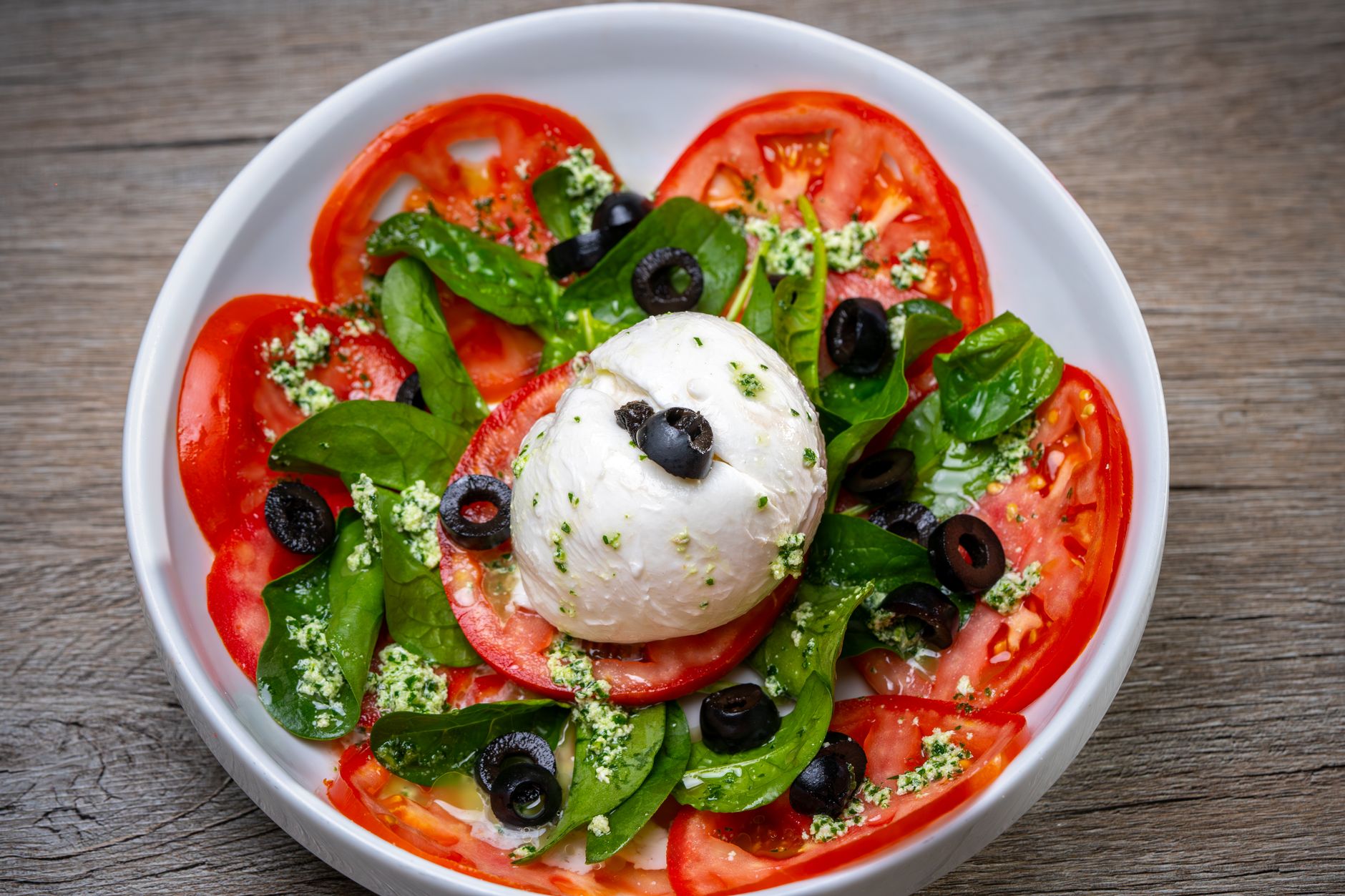 Burrata Caprese with Crispy Bread