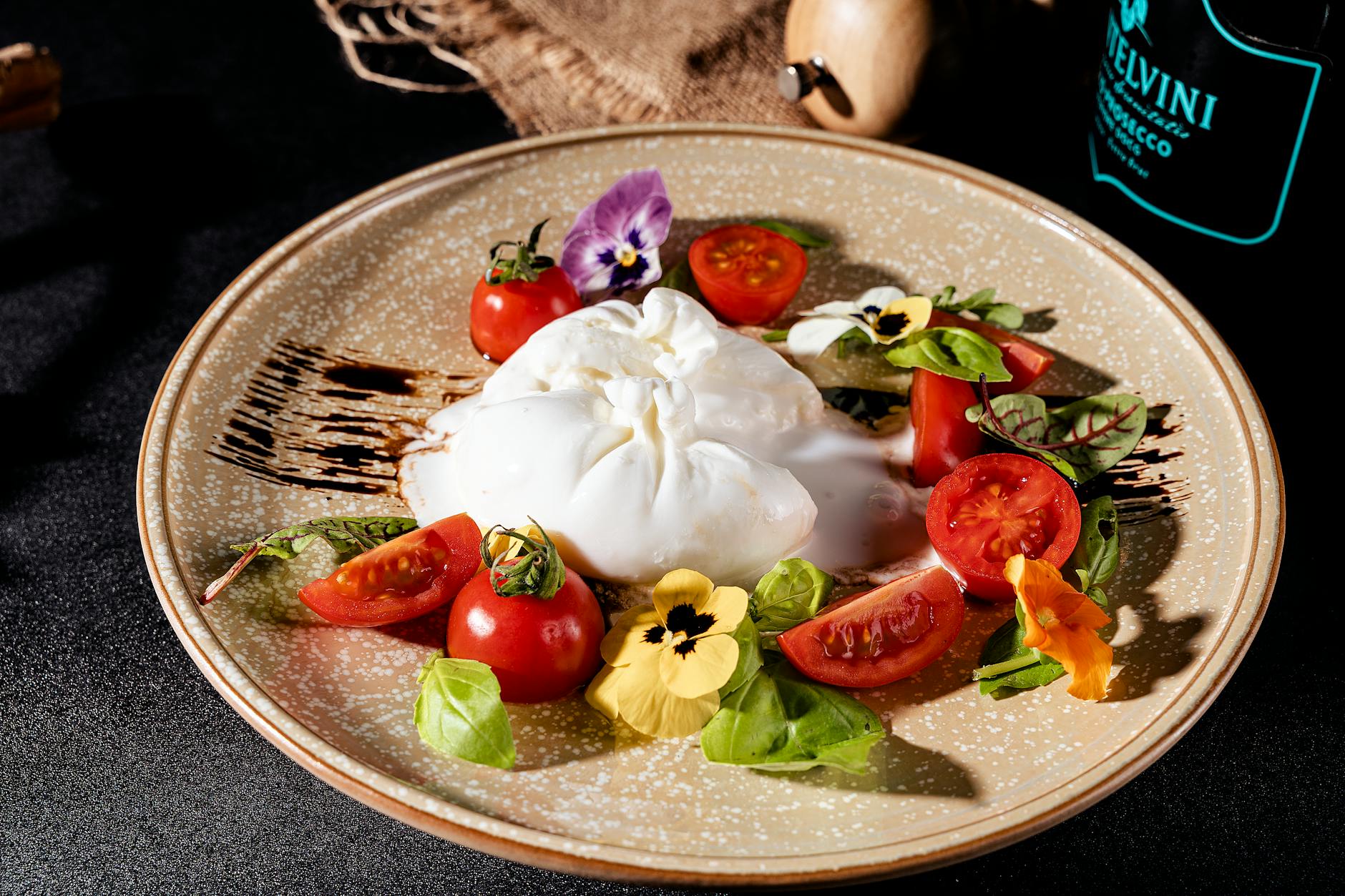 Burrata Caprese with Crispy Breadcrumbs