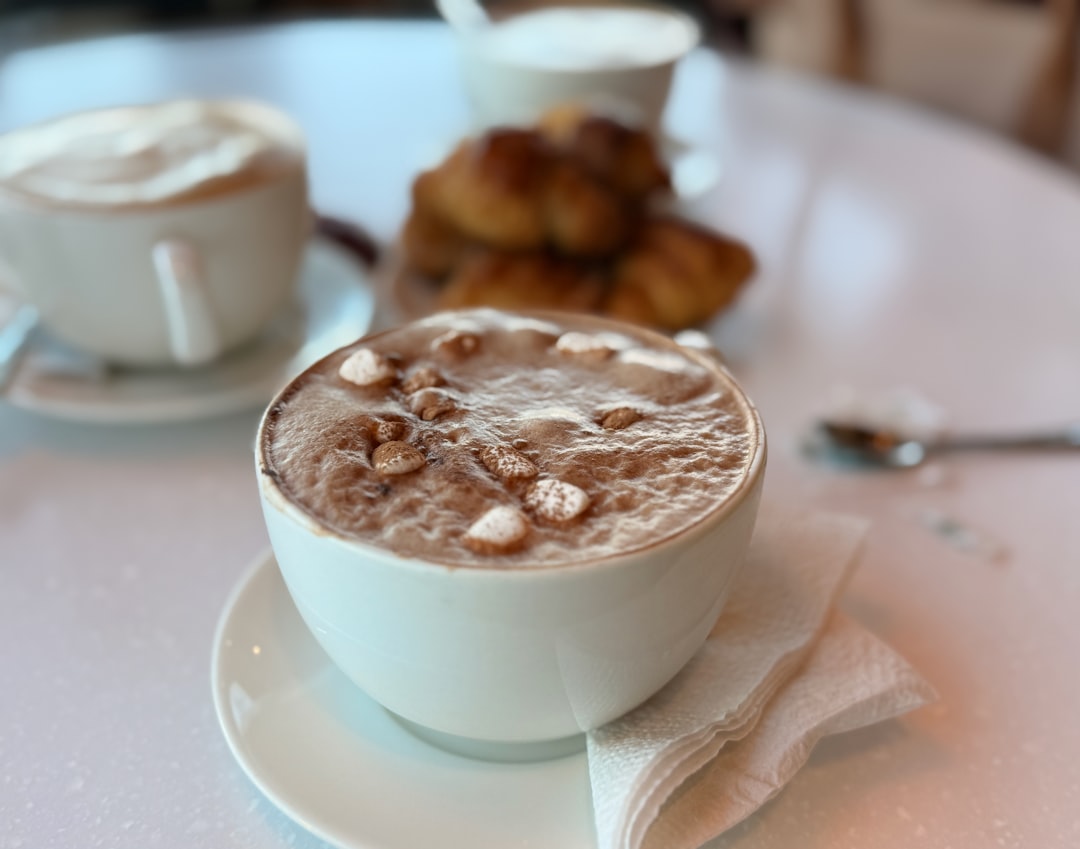 Café-Style Hot Chocolate with Croissants