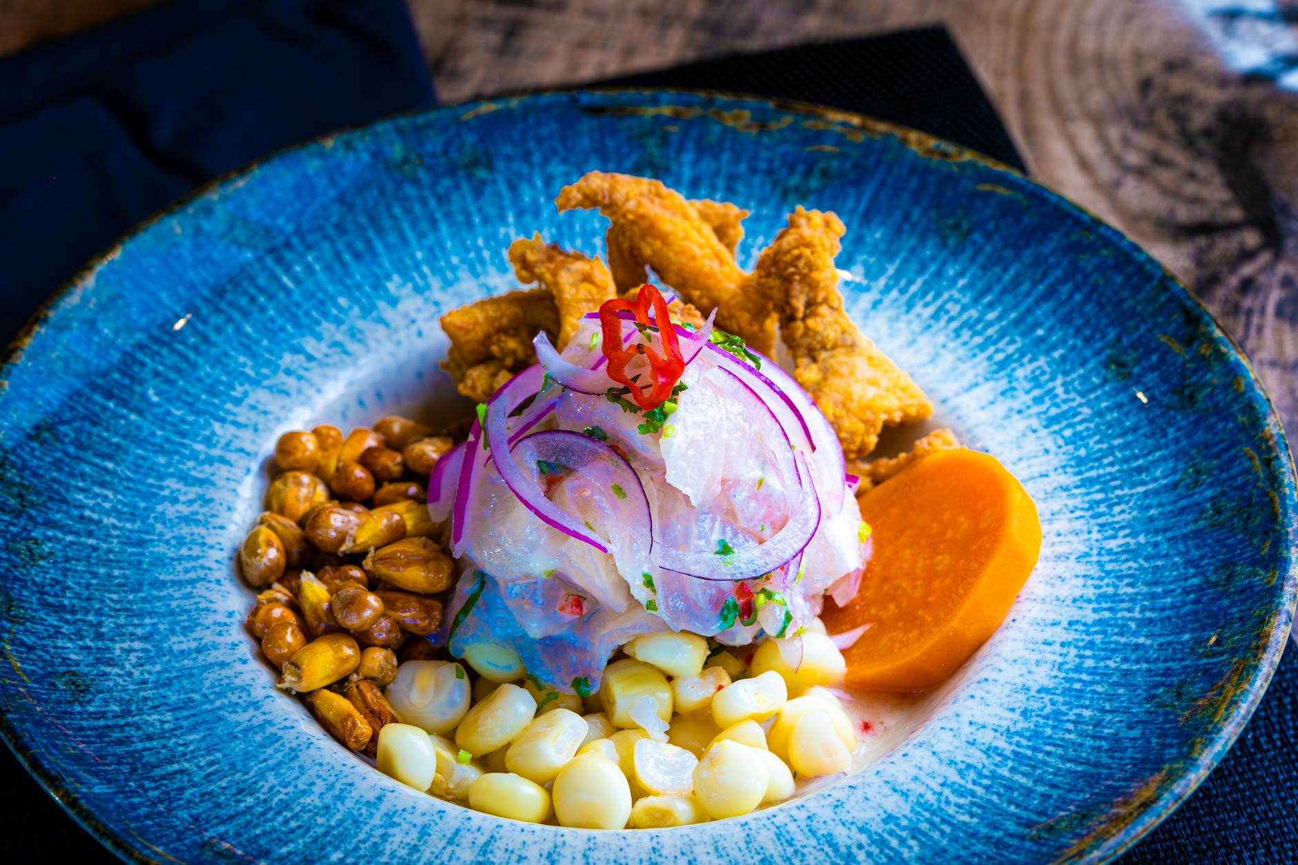 20-Min Ceviche with Crispy Squid & Corn