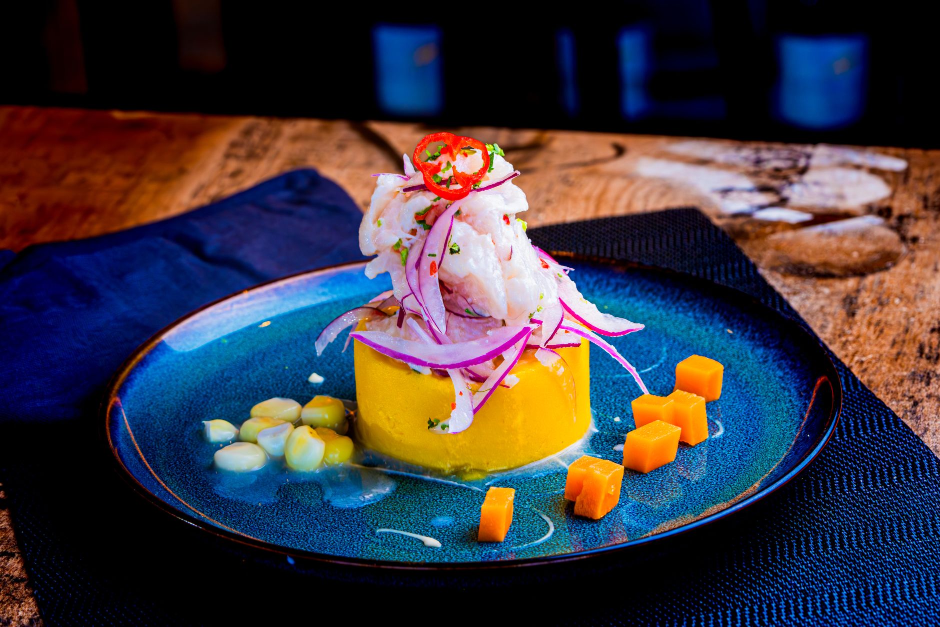 Ceviche Peruano with Causa & Choclo
