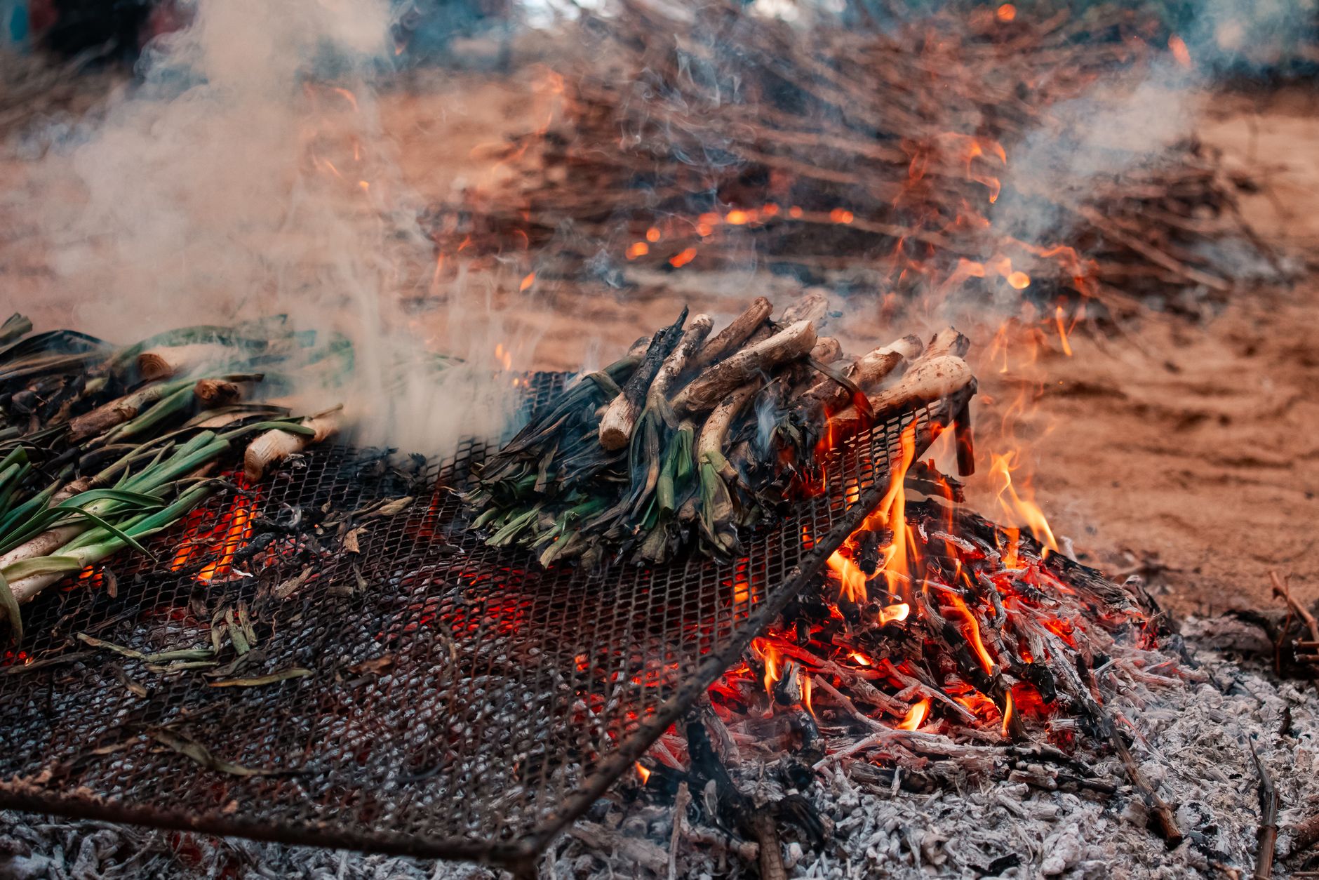 Charred Calçots with Romesco