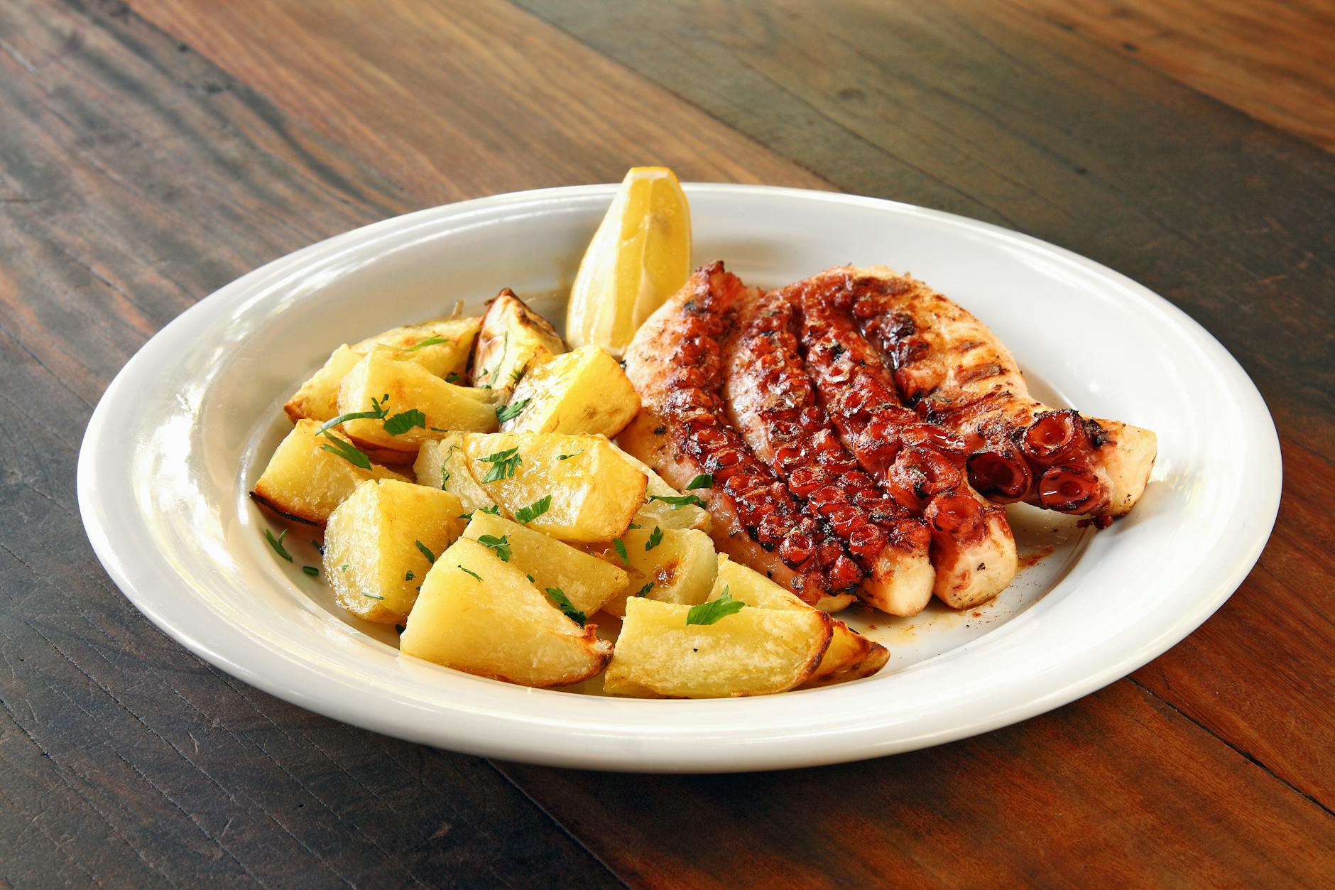 Charred Greek Octopus with Lemon & Potatoes