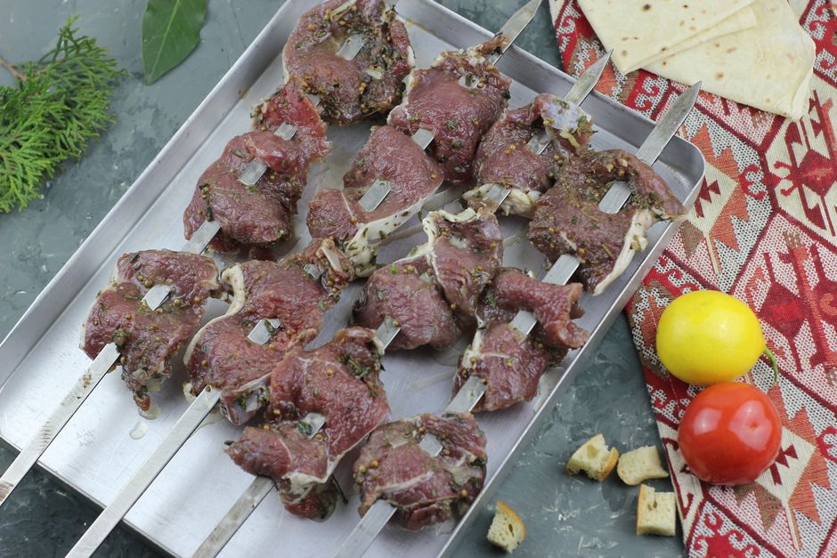 Charred Lamb Kebab with Garlic Oil