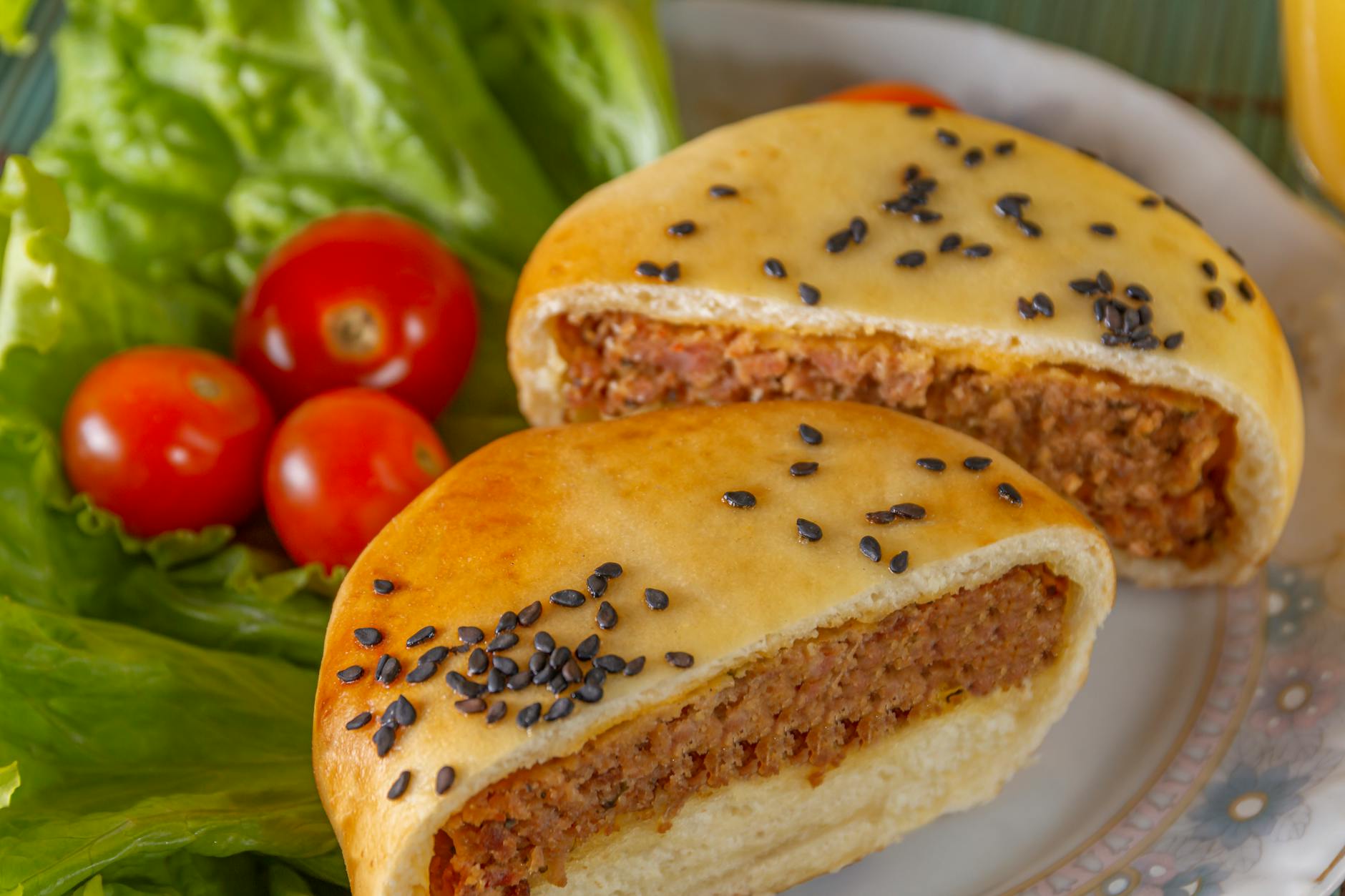 Charred Pork Pepper Buns with Sesame
