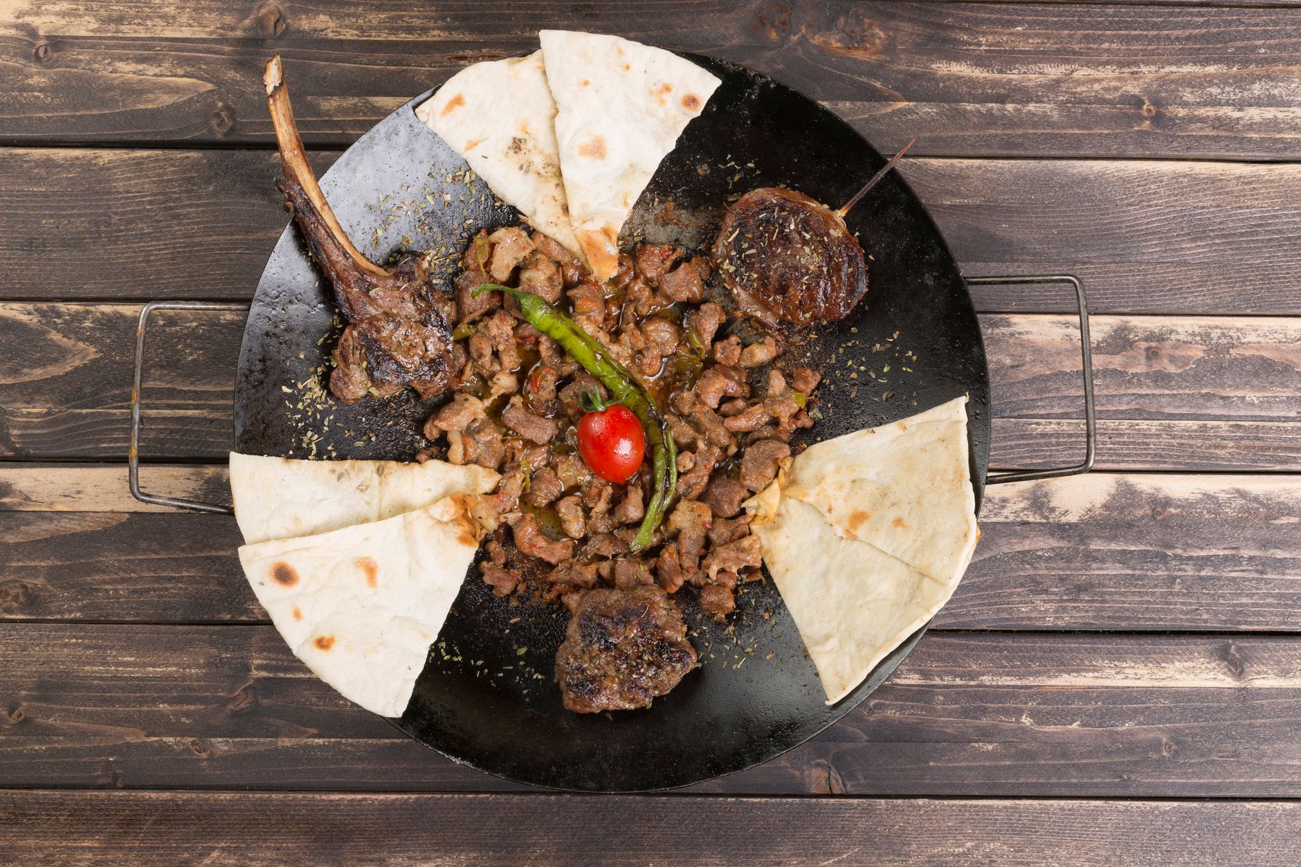 Charred Syrian Lamb Kebab with Grilled Veg