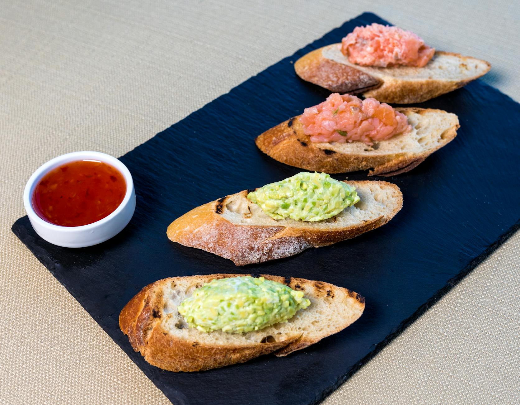 Chicken Liver Crostini with Sweet Chili