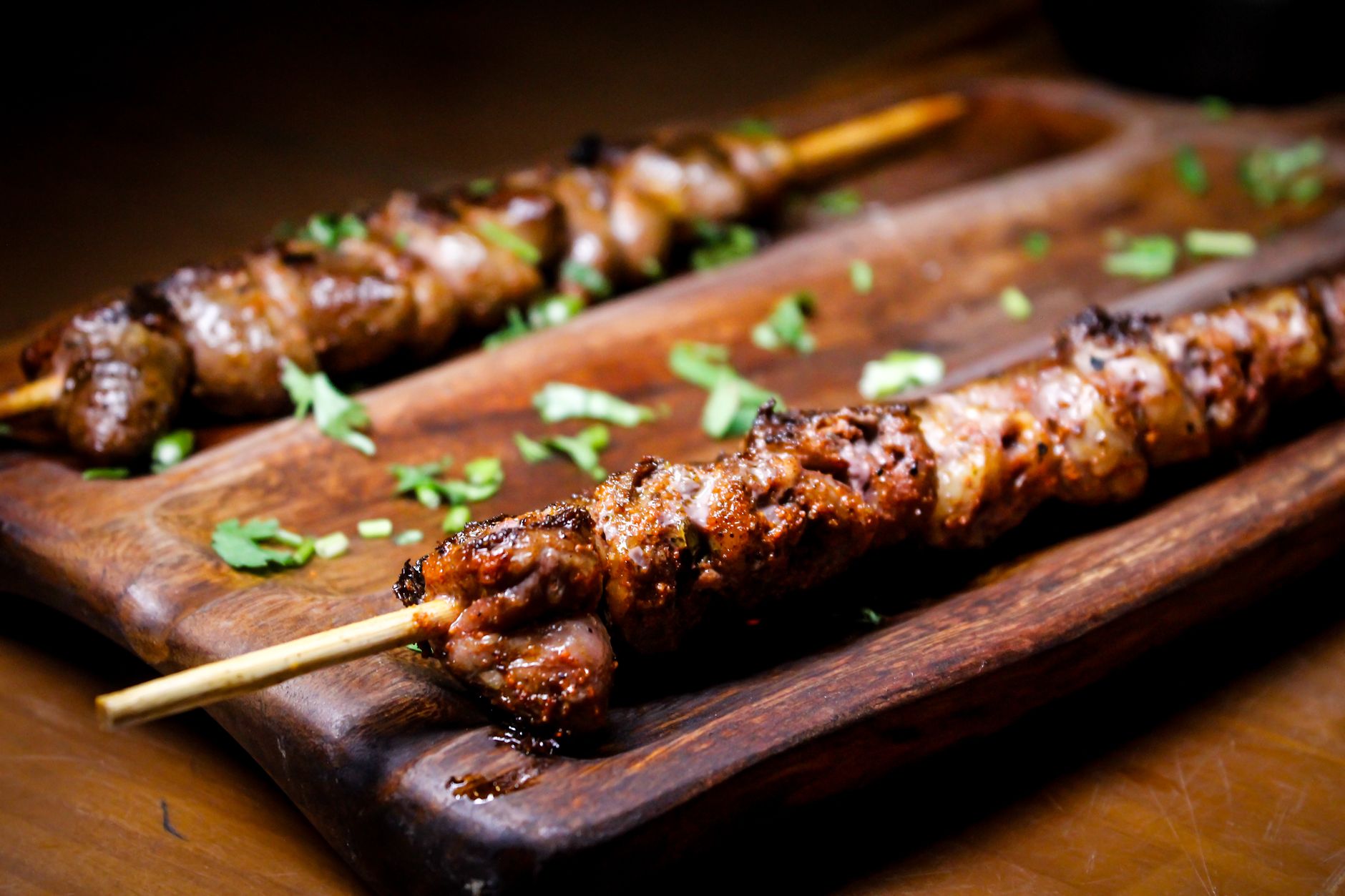 Chili Crisp Beef Anticuchos