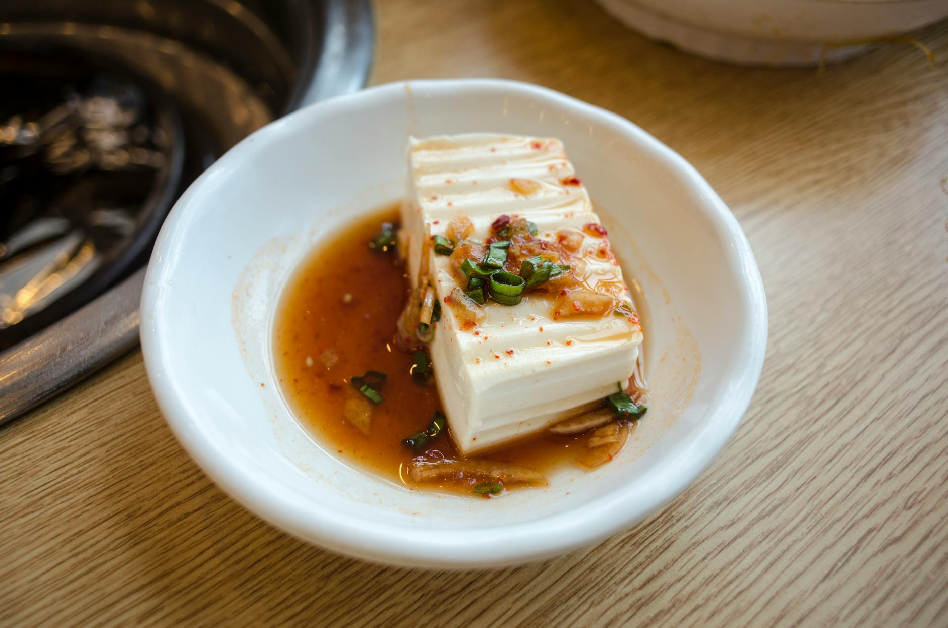 Chilled Silken Tofu with Crispy Toppings