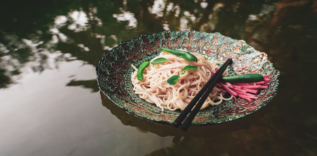 Chilled Somen with Ginger & Snap Peas