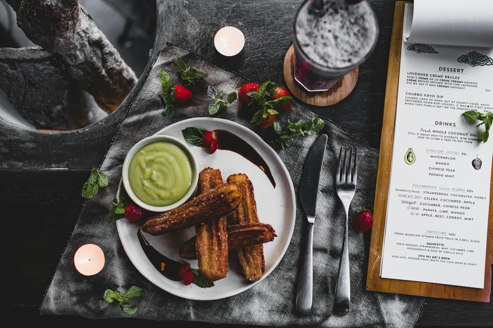 15-Min Churro Fries With Chocolate & Strawberry