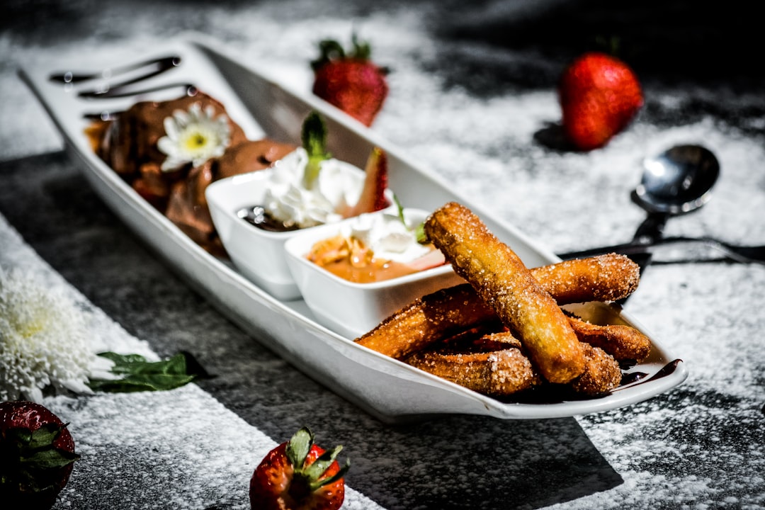 Cinnamon Churro Bites with Chocolate & Caramel