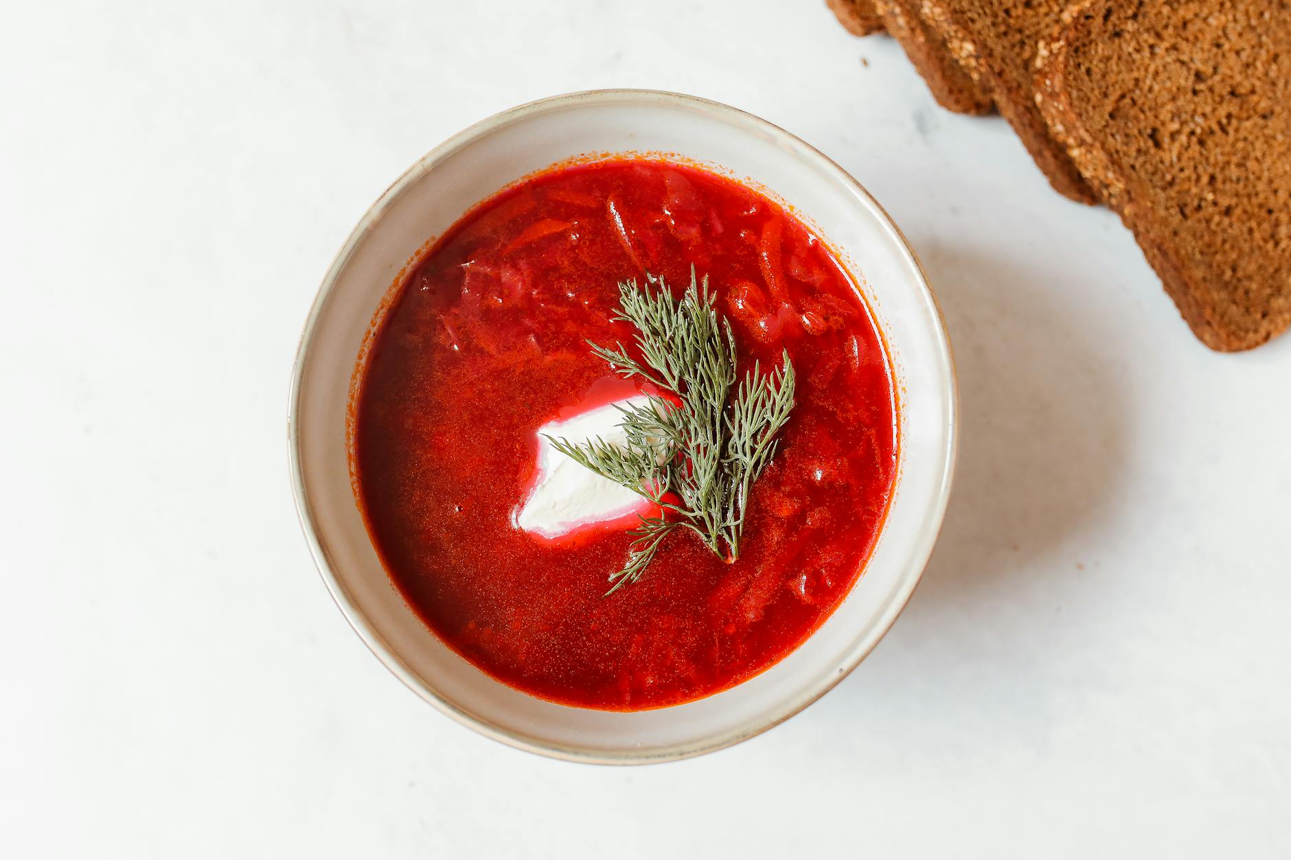 Clear Beet Soup with Rye Bread