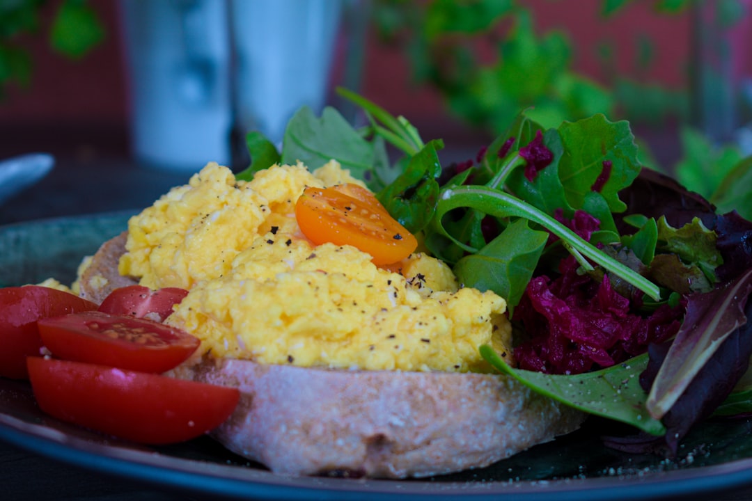 Cottage Cheese Scrambled Eggs with Warm Toast & Greens