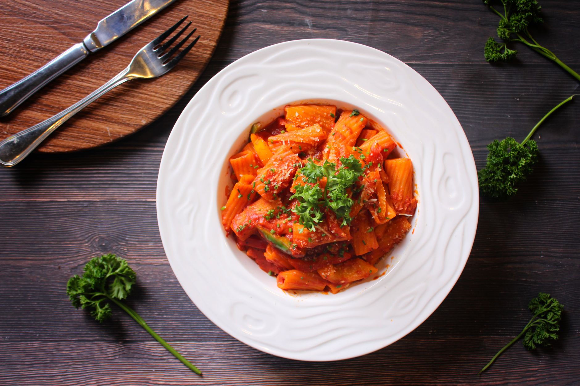 Creamy Beef Rigatoni