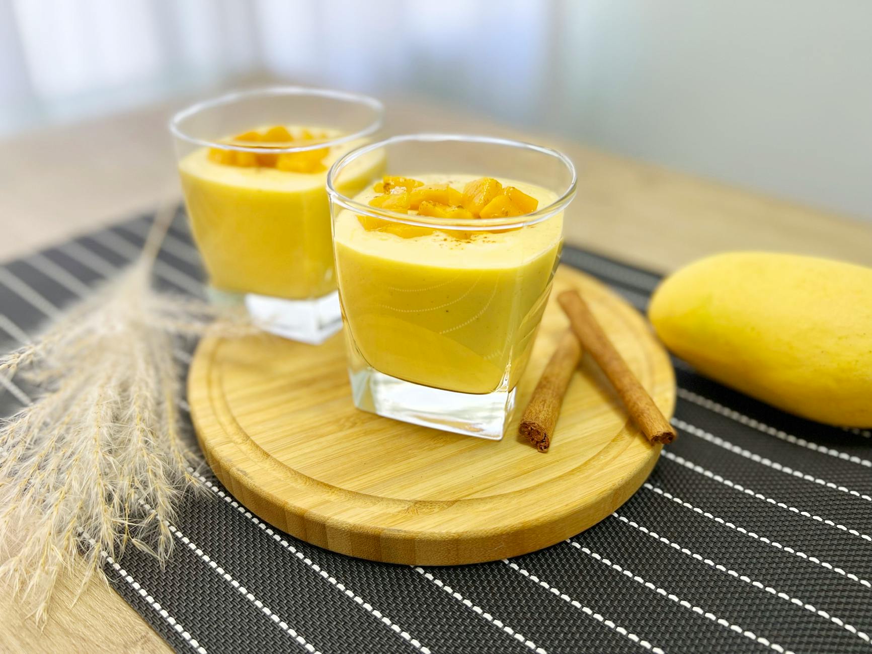 Creamy Mango Lassi with Cinnamon