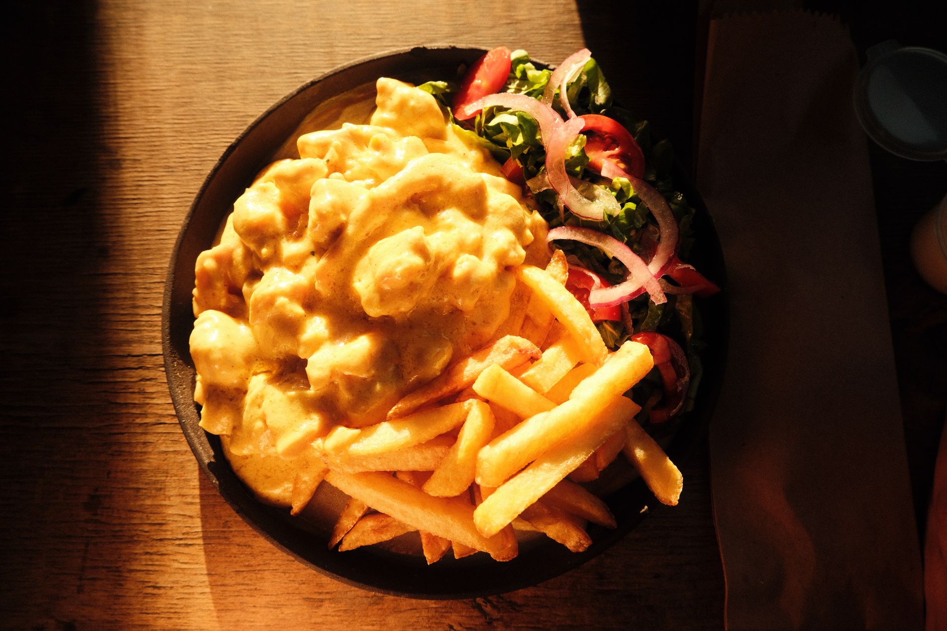 Creamy Mustard Chicken with Crispy Fries