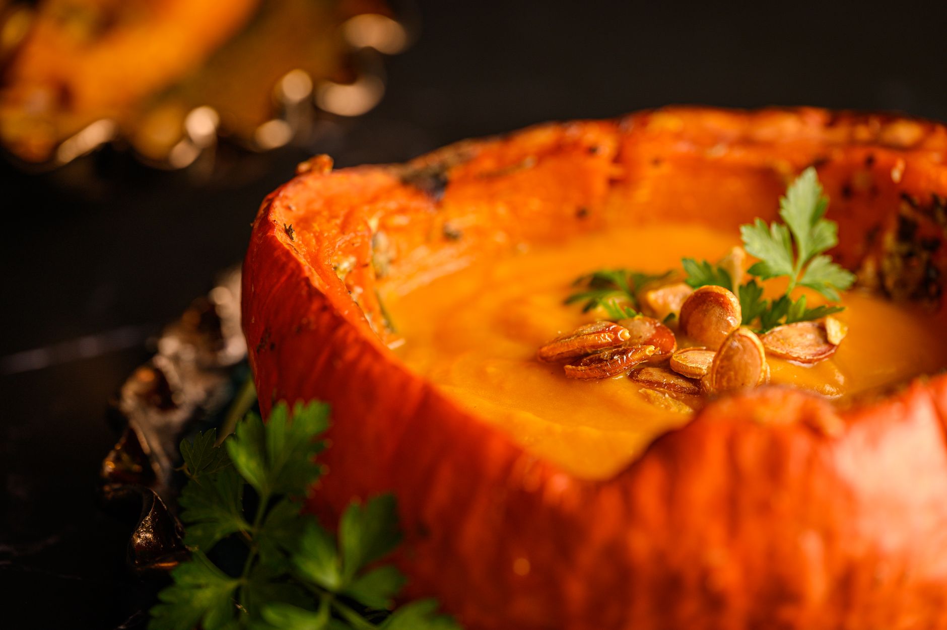 Creamy Pumpkin Soup with Crispy Sage