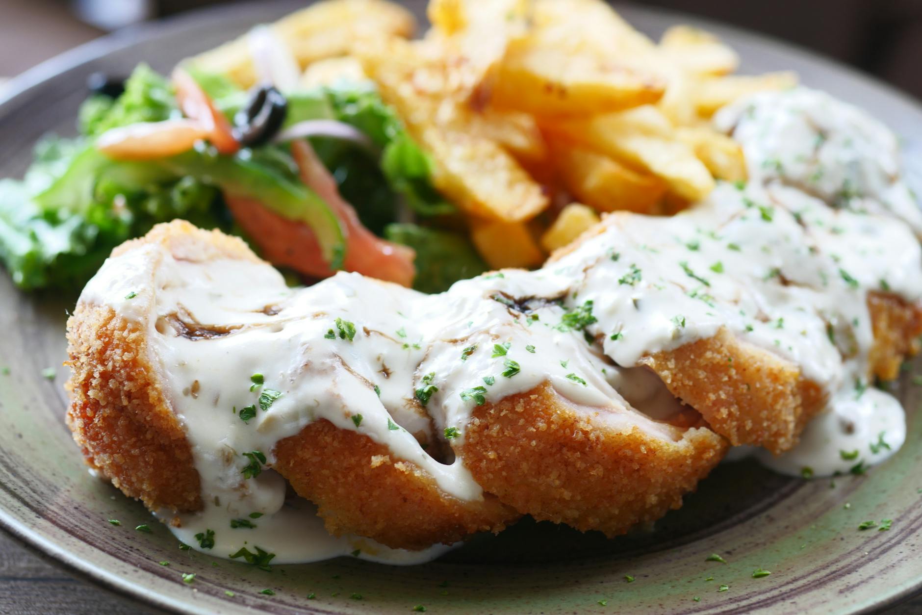 Creamy Tarragon Chicken with Crispy Fries