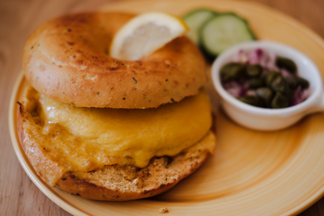 Crispy Bacon Egg Bagel with Capers & Red Onion