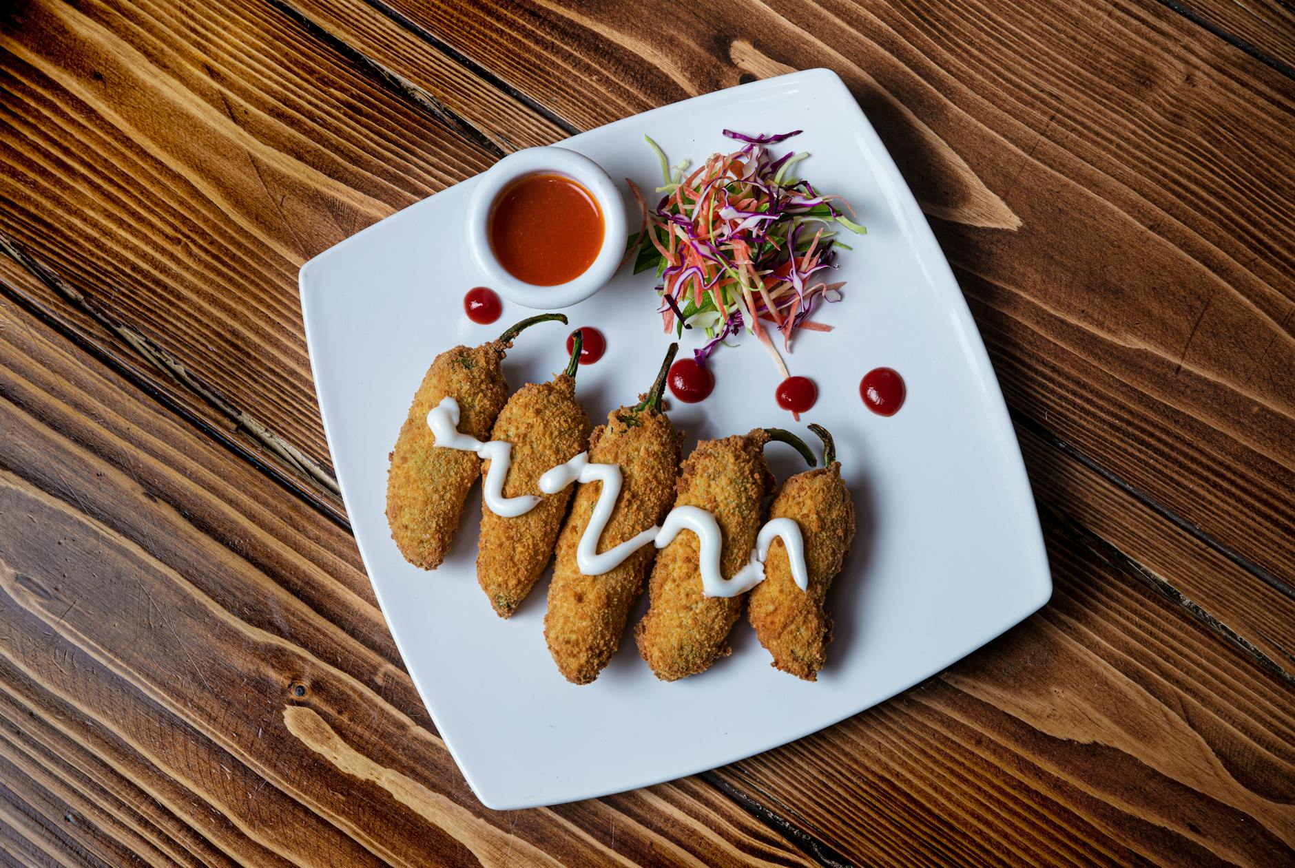 Crispy Bacon Jalapeño Poppers with Slaw