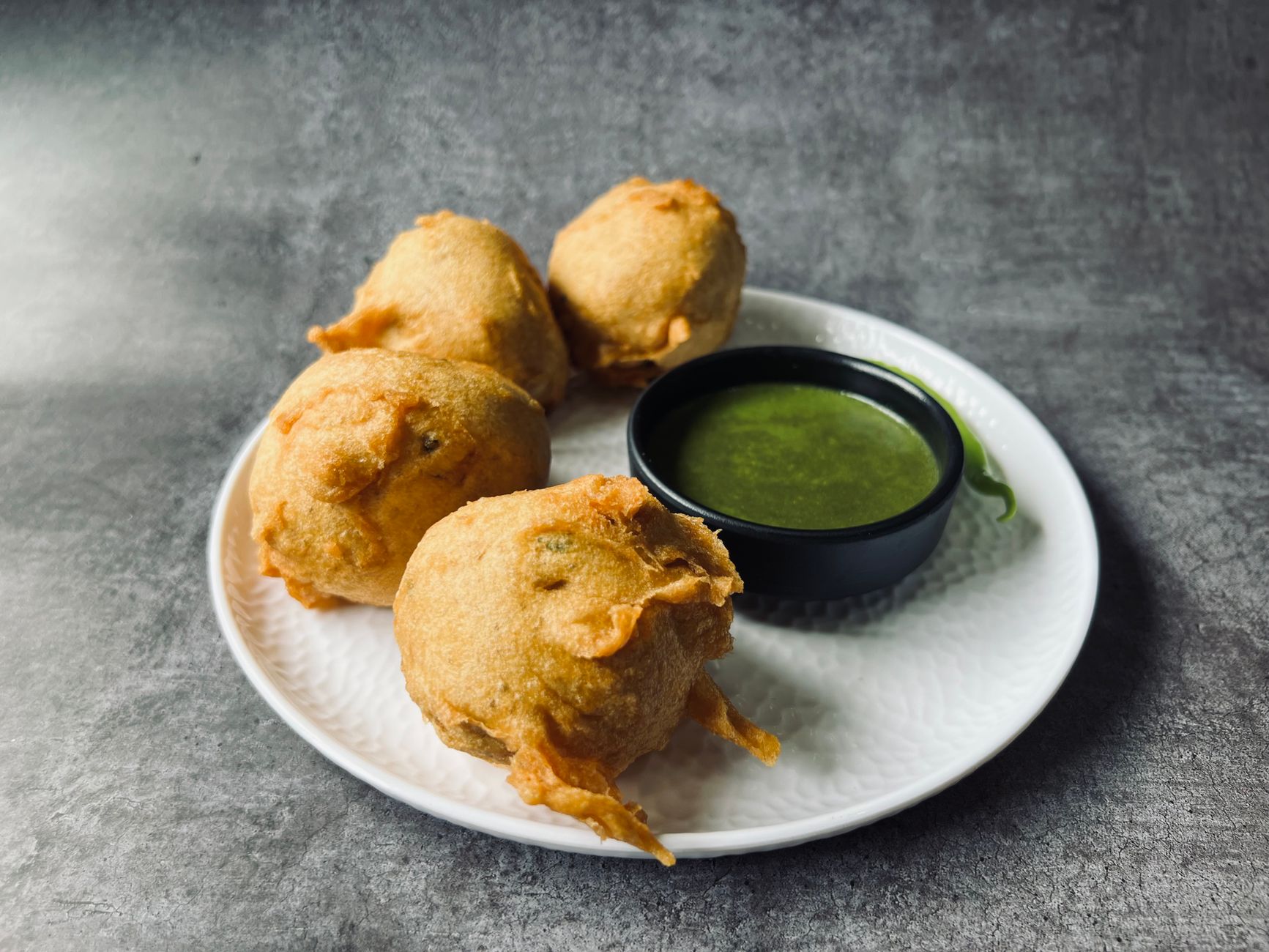 Crispy Batata Vada with Green Chutney
