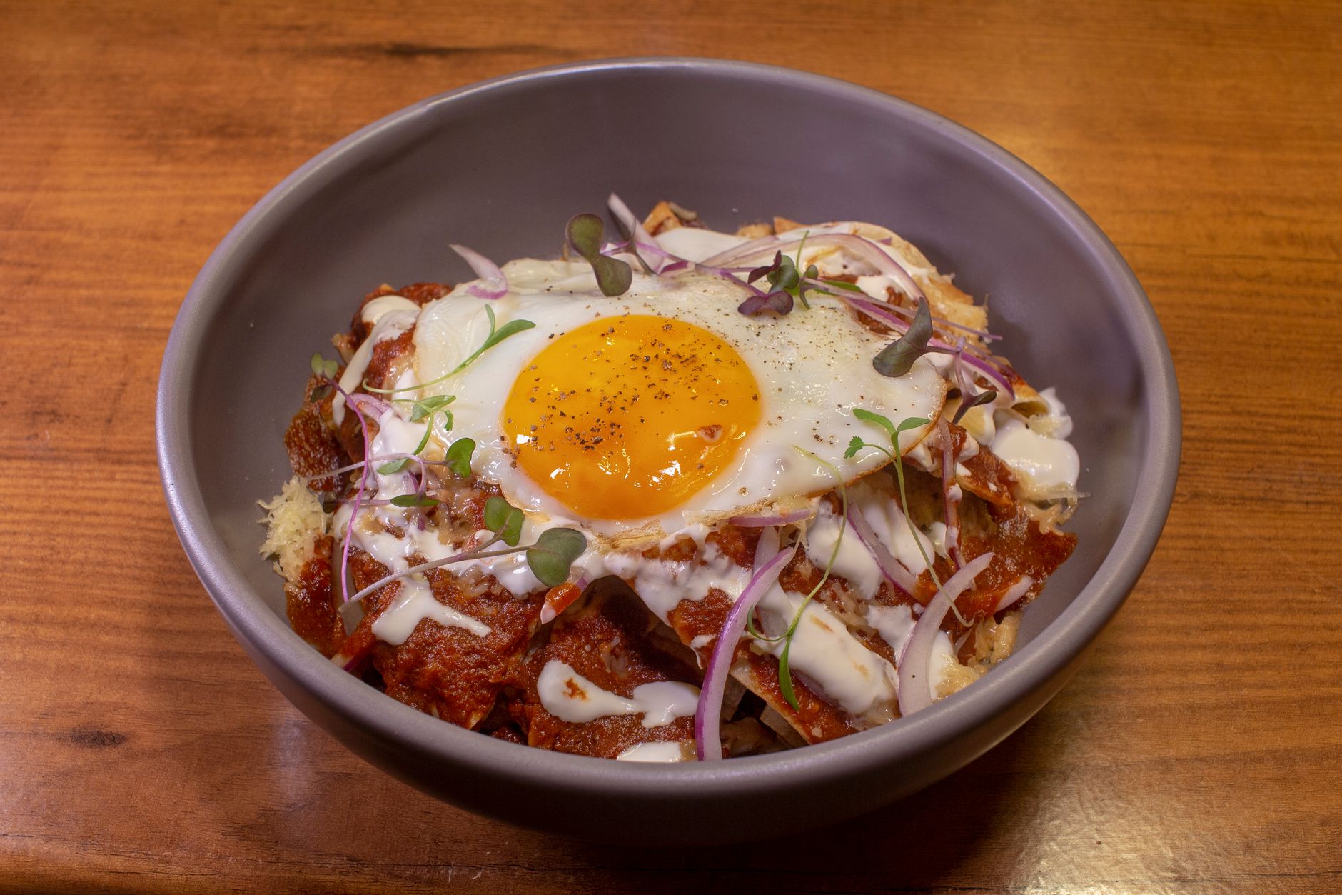 Crispy Beef Chilaquiles