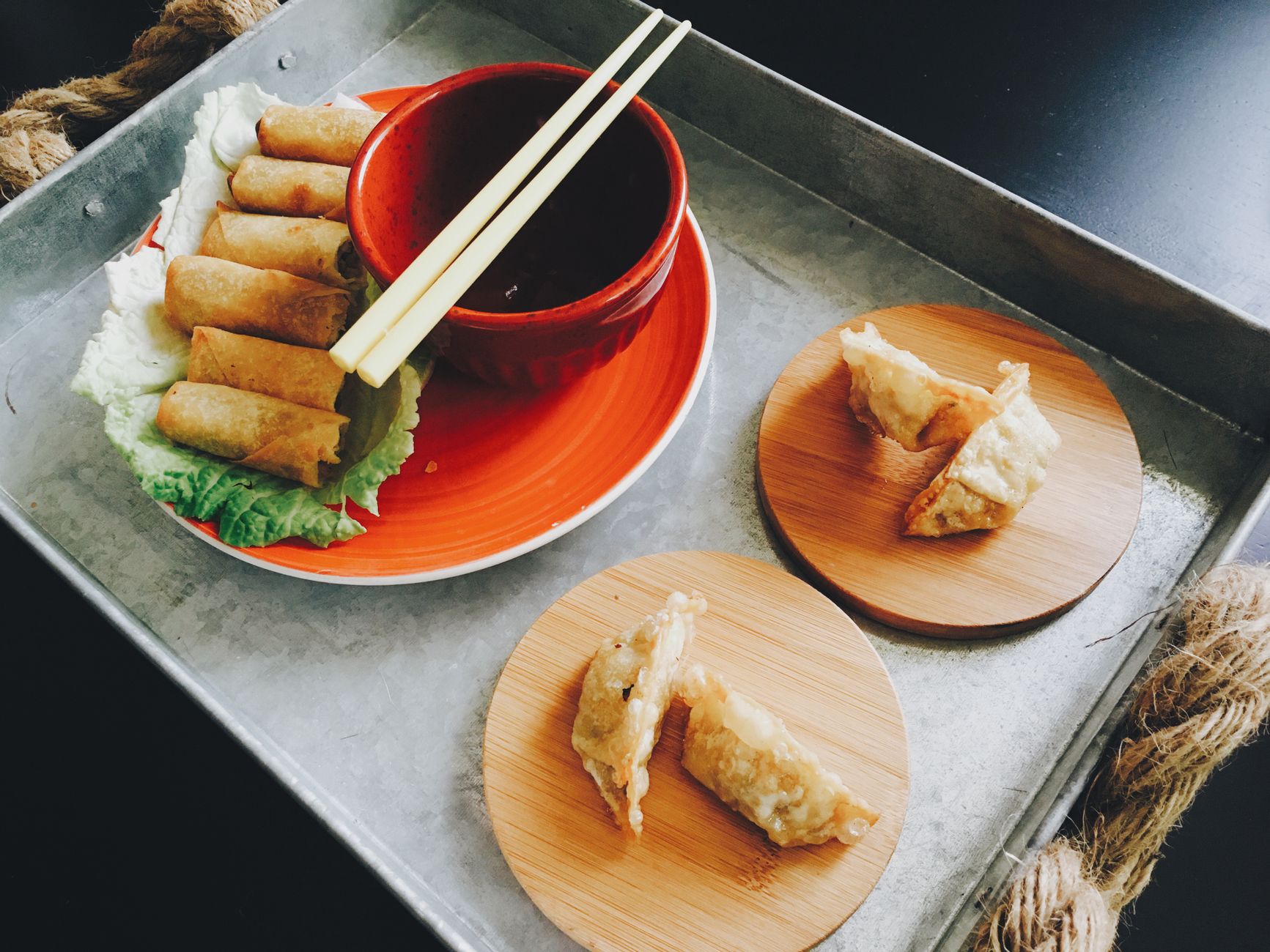 Crispy Boudin Egg Rolls with Hot Honey Dip