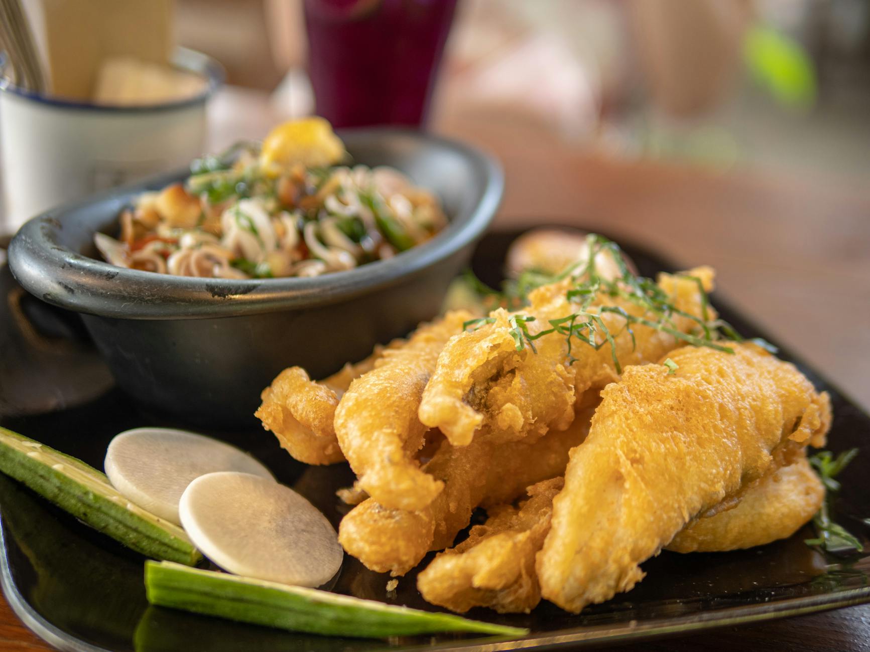 Crispy Catfish Salad with Thai Lime Dressing