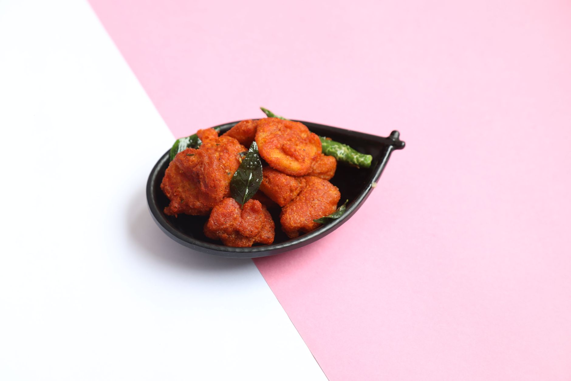 Crispy Chicken Pakora with Fried Chilies