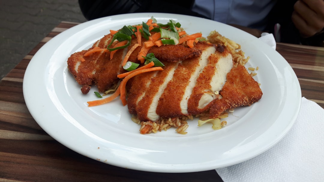 Crispy Chicken Schnitzel with Rice & Carrots