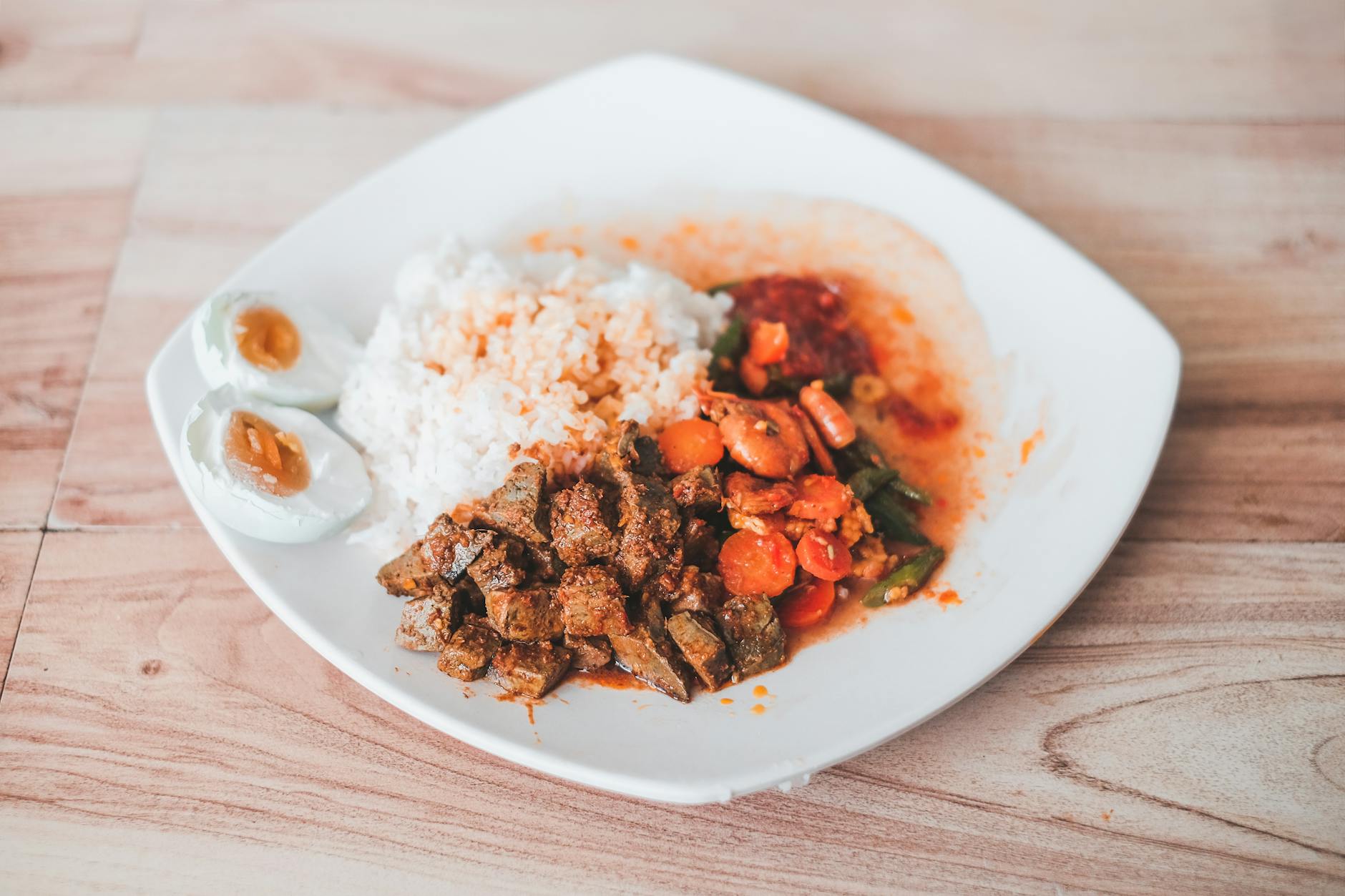 Crispy Chili Liver & Rice with Duck Egg