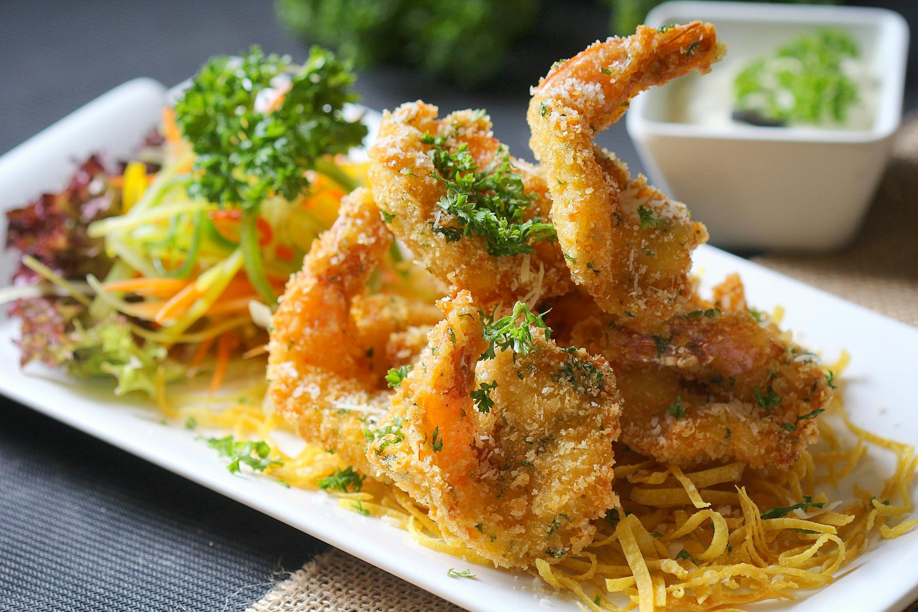Crispy Ebi Fry with Tartar Sauce & Potato Nest